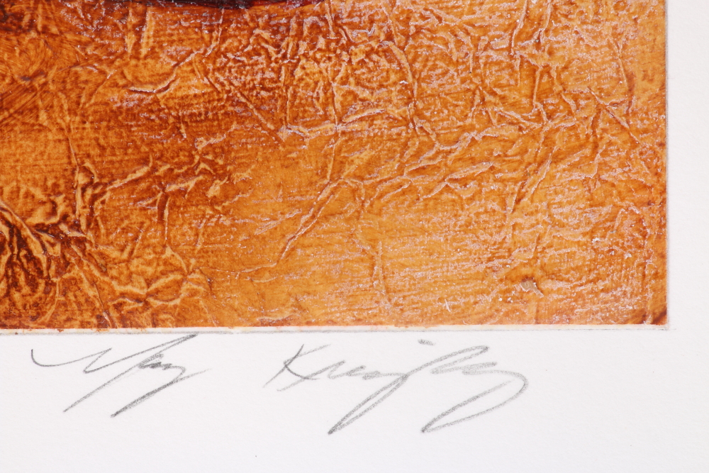 Mary Kreuziger Mixed Media on Paper "La Fruta Amigas III" and "La Fruta Amigas VI"