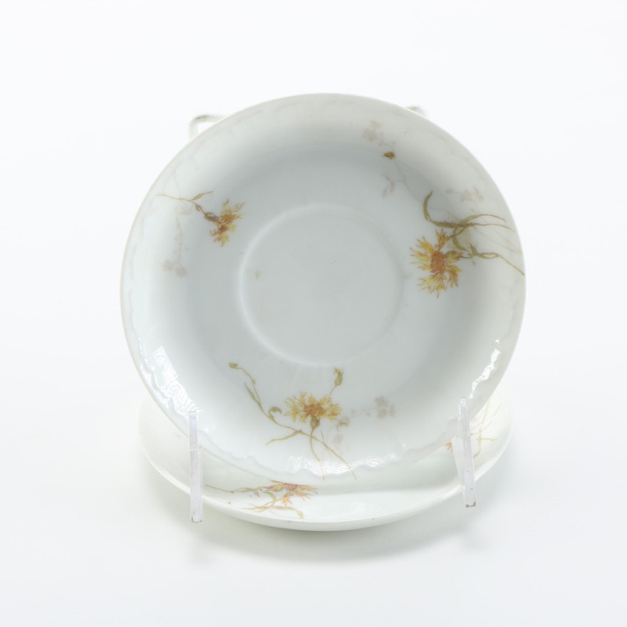 Gérard, Dufraisseix Limoges Hand Painted Porcelain Saucers