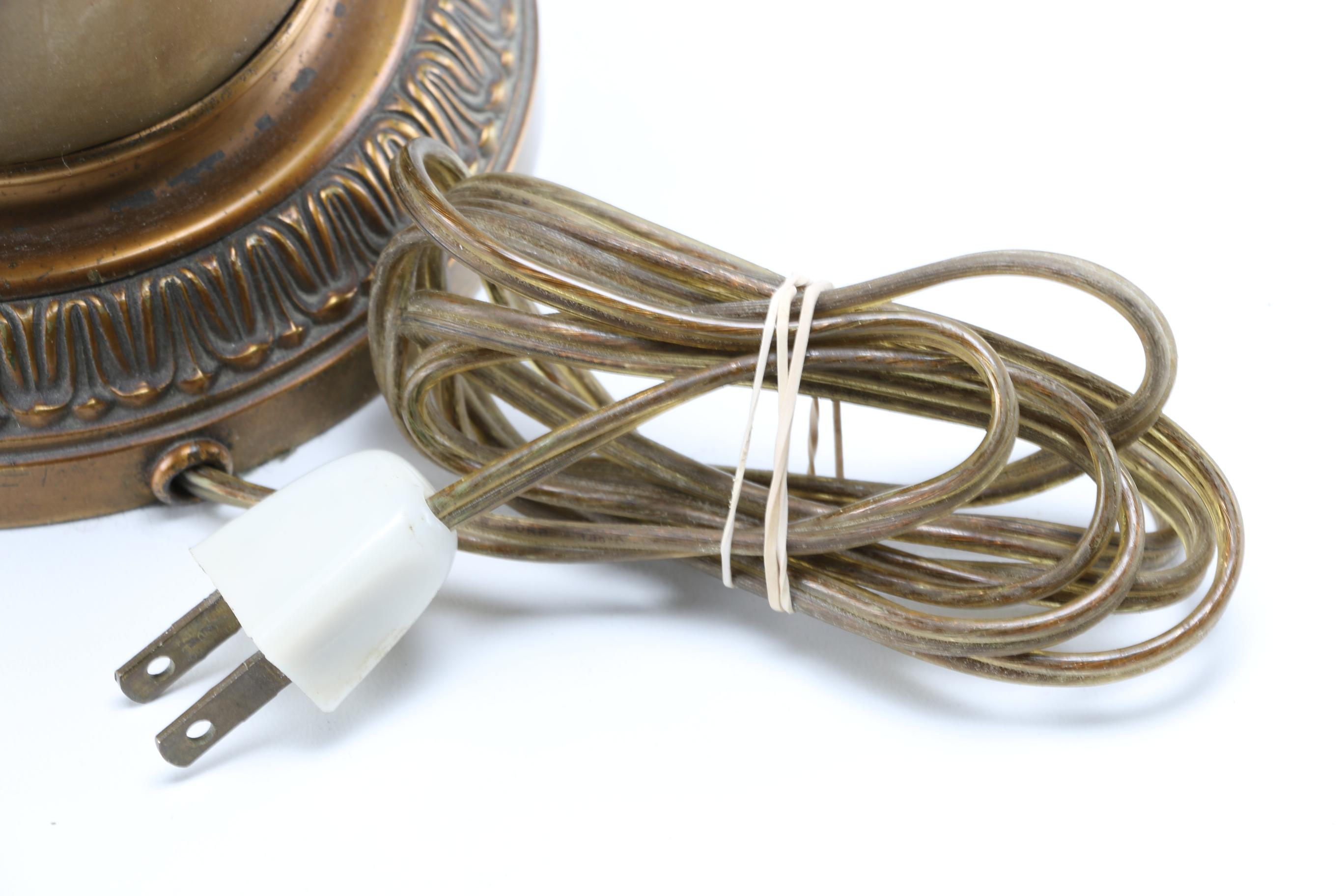 Brass Accented Floral Lamp