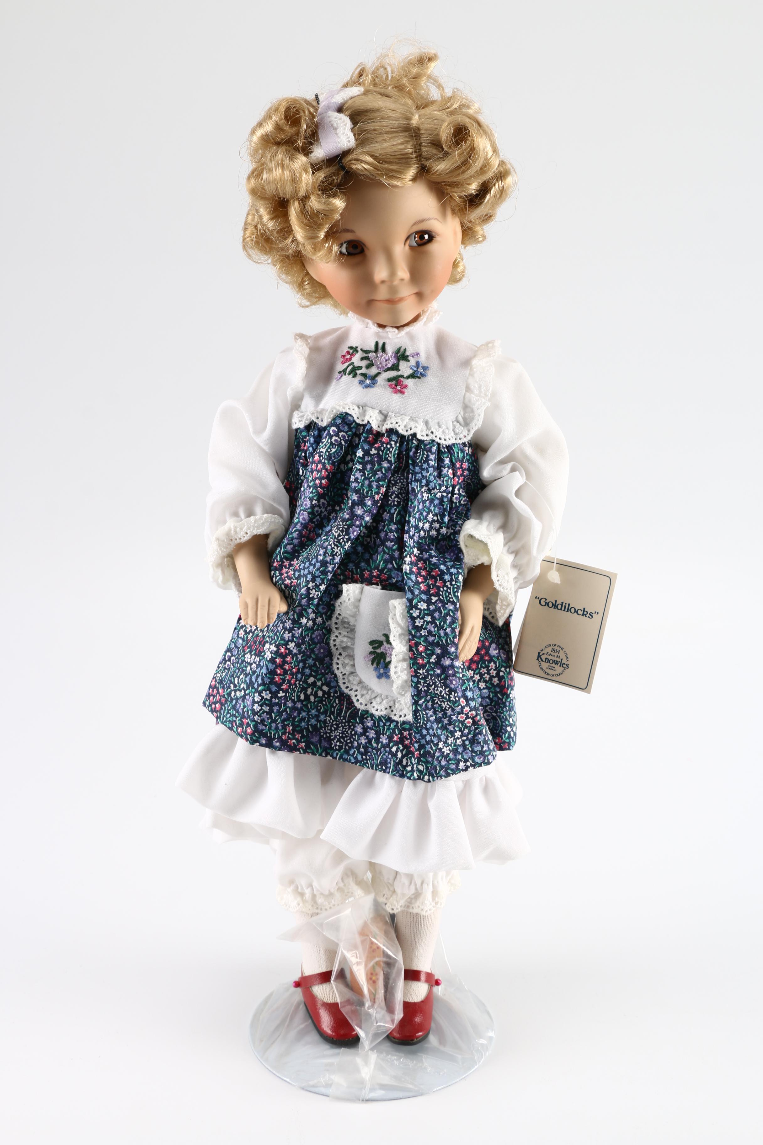 Knowles  Porcelain Dolls Featuring "Goldilocks" and "Emily"