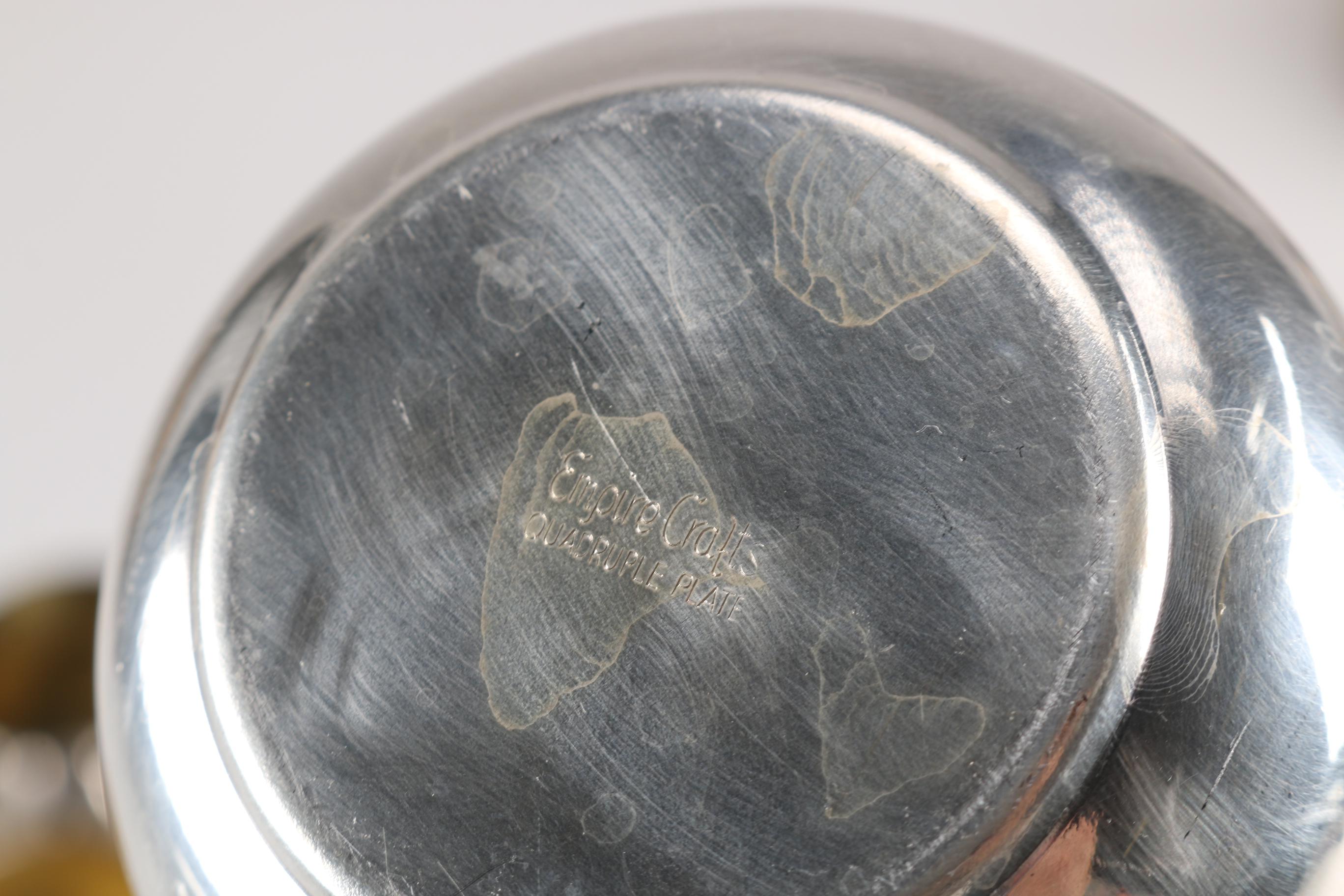 Tableware Featuring Pyrex and Plated Silver, Nickel and Brass