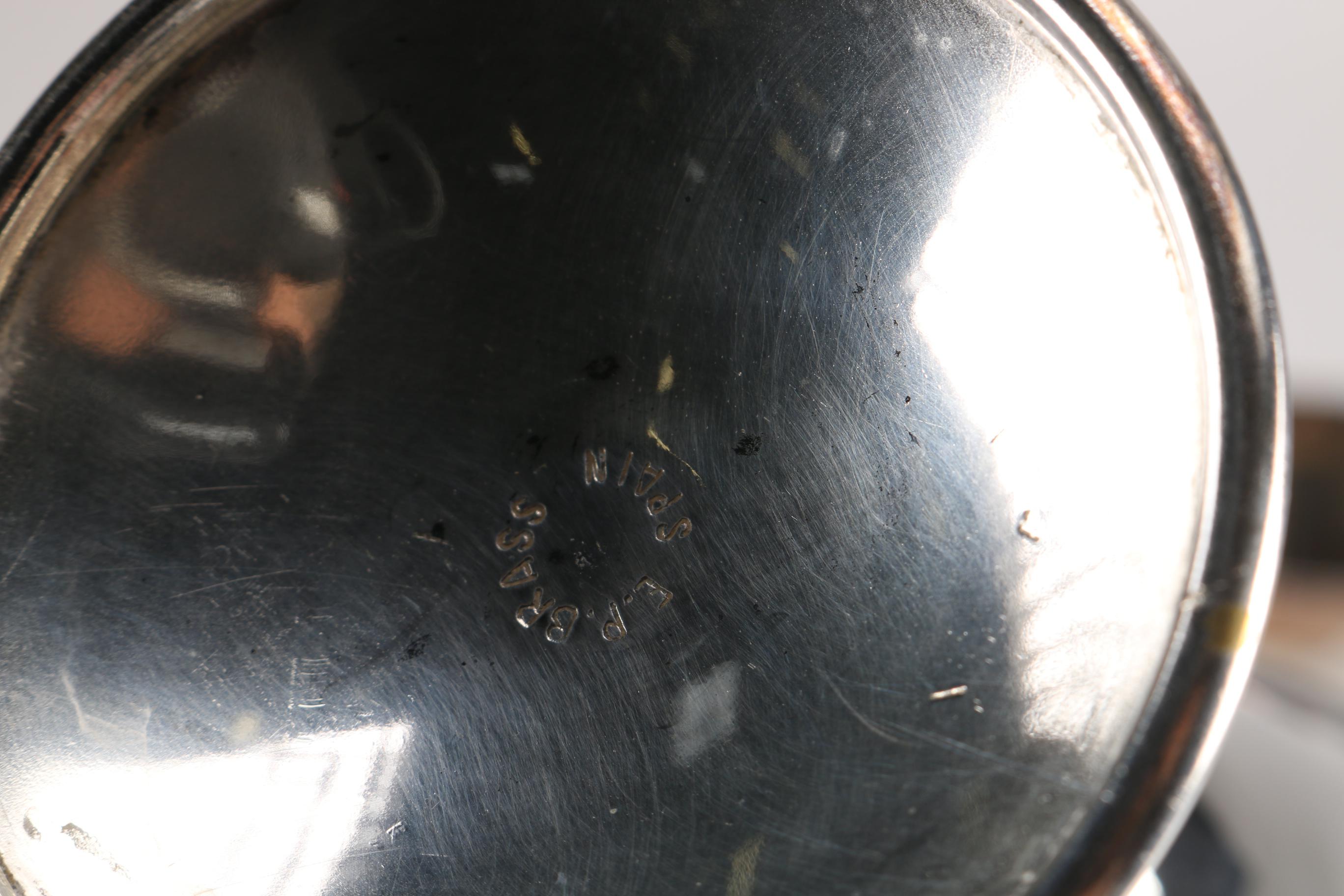 Tableware Featuring Pyrex and Plated Silver, Nickel and Brass