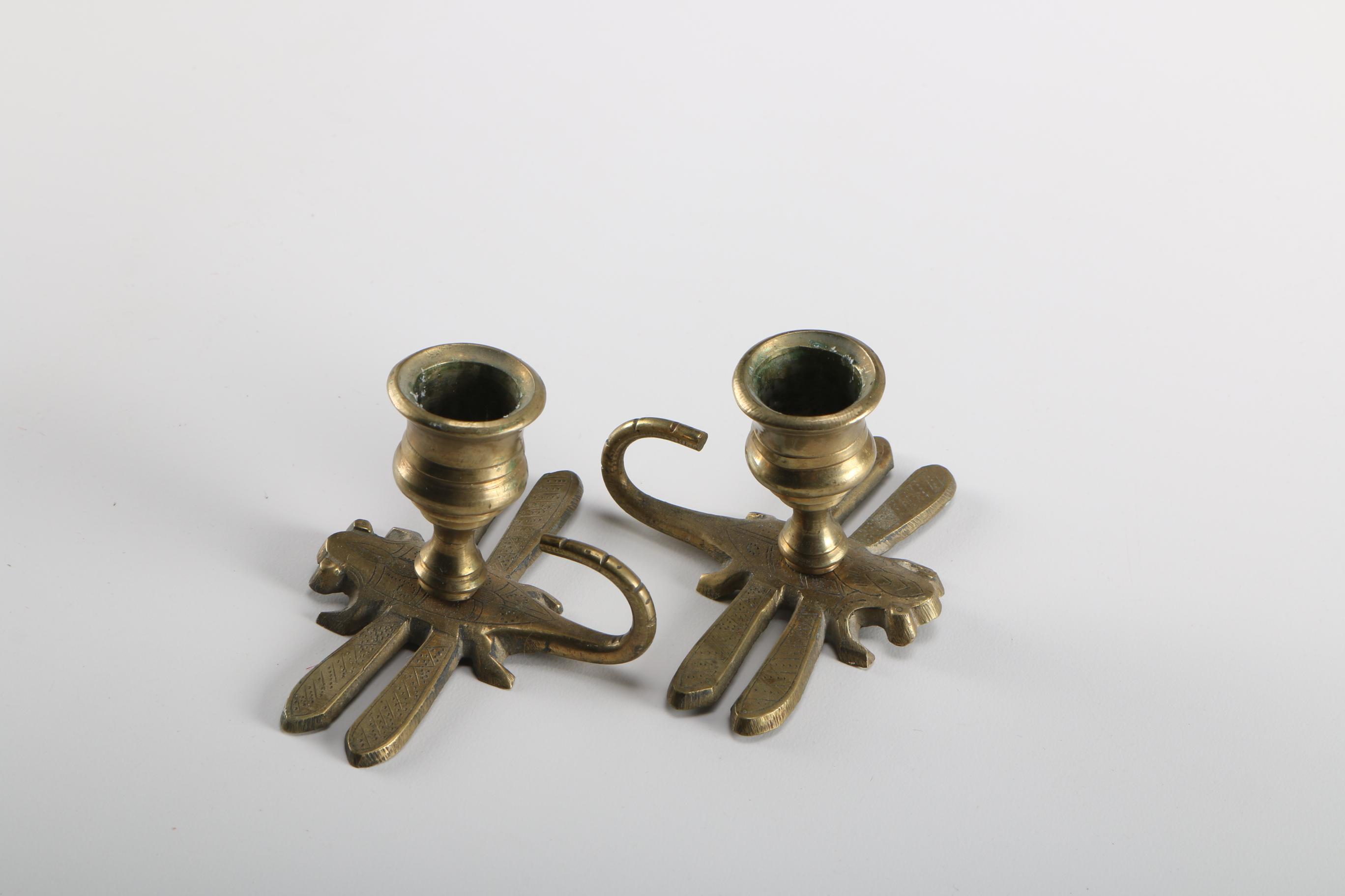 Small Brass Containers and Candleholders from India, Holland, and Korea