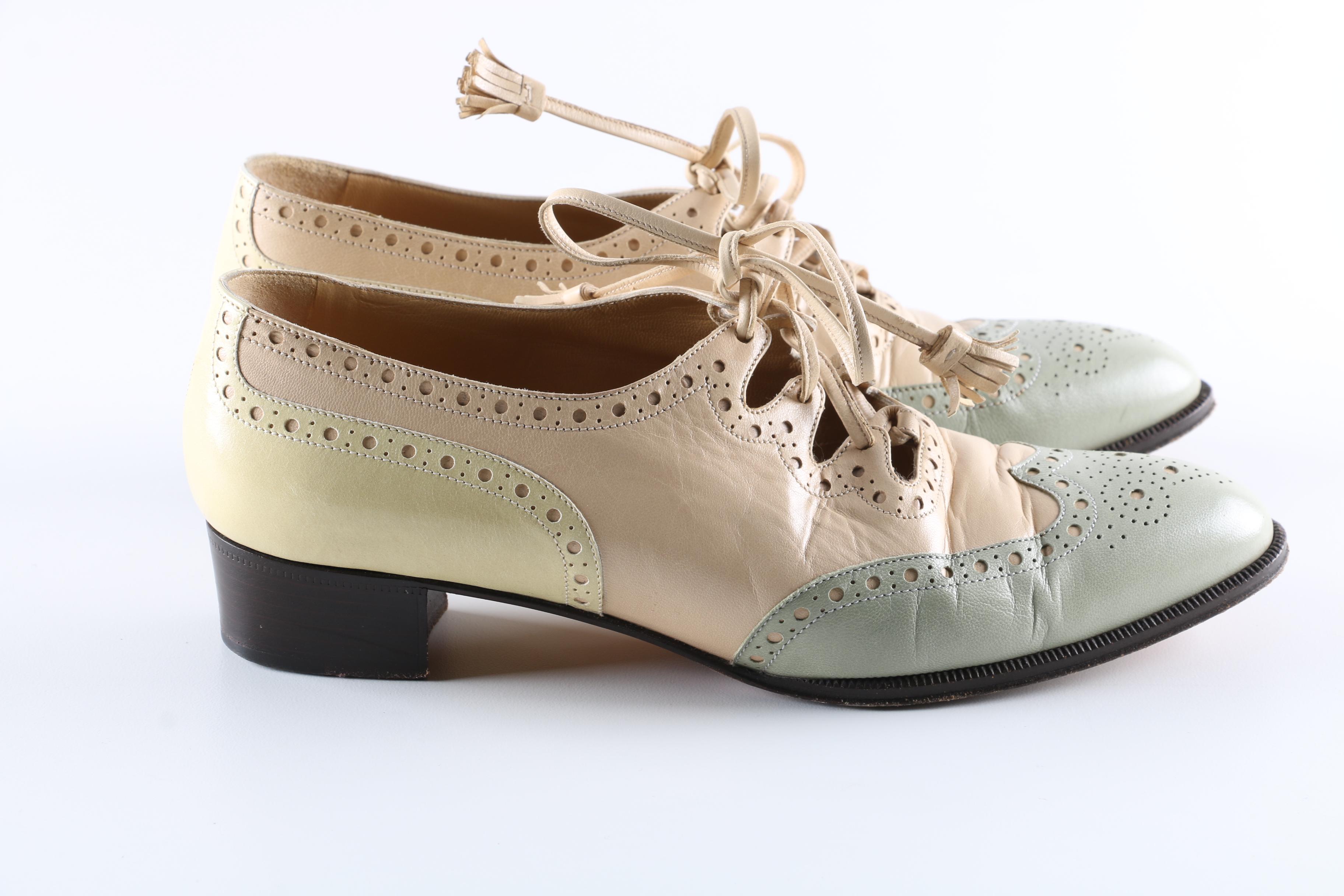 Women's Hermès Pastel Leather Brogues
