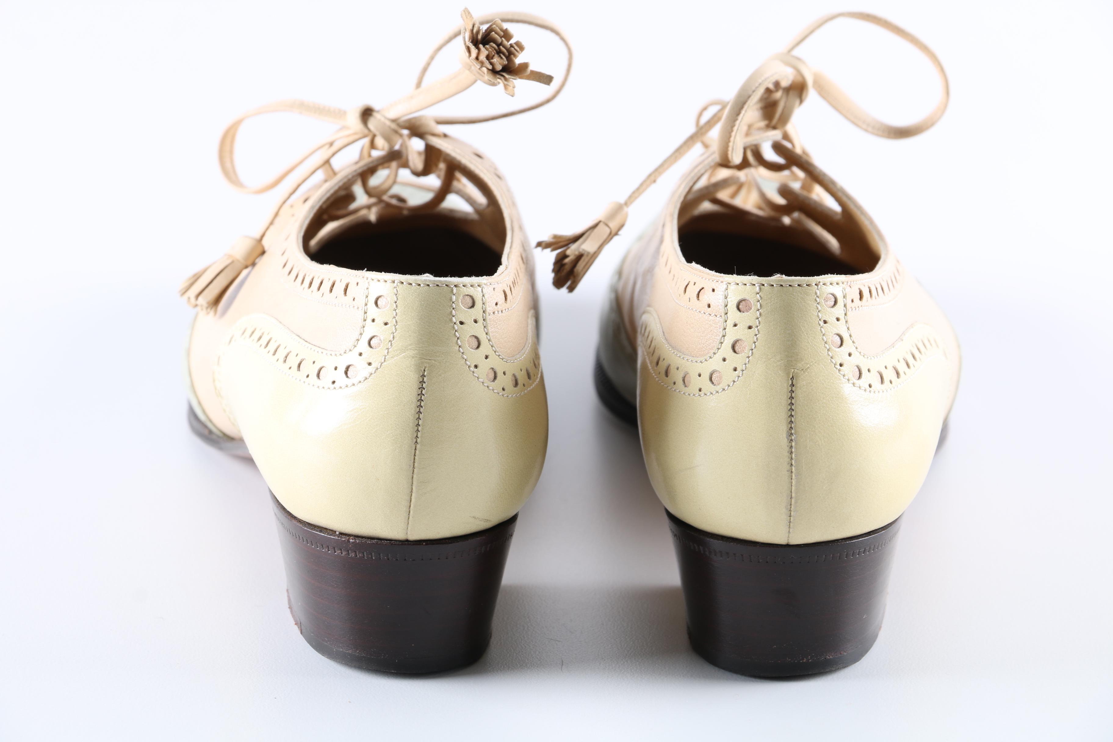 Women's Hermès Pastel Leather Brogues