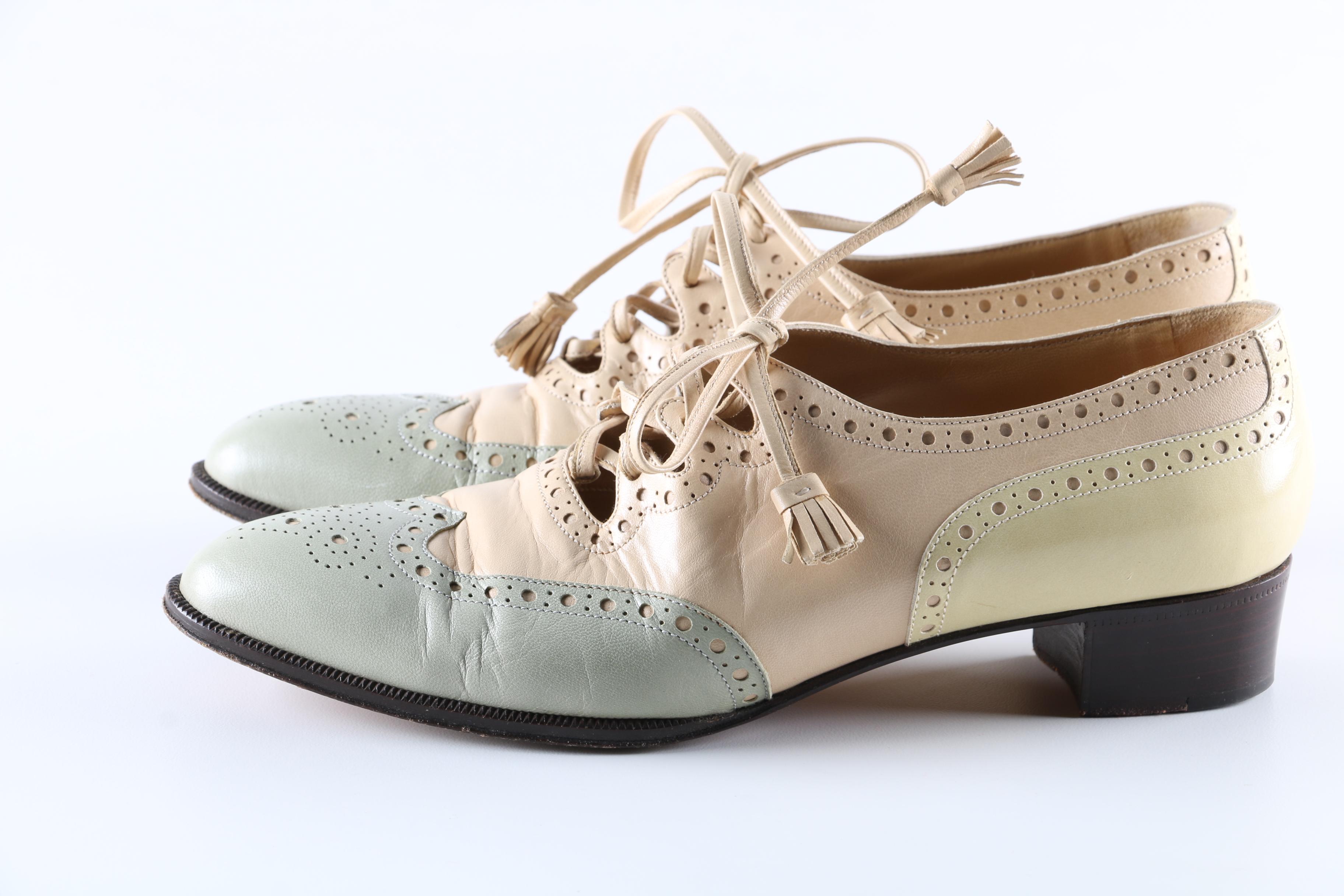 Women's Hermès Pastel Leather Brogues