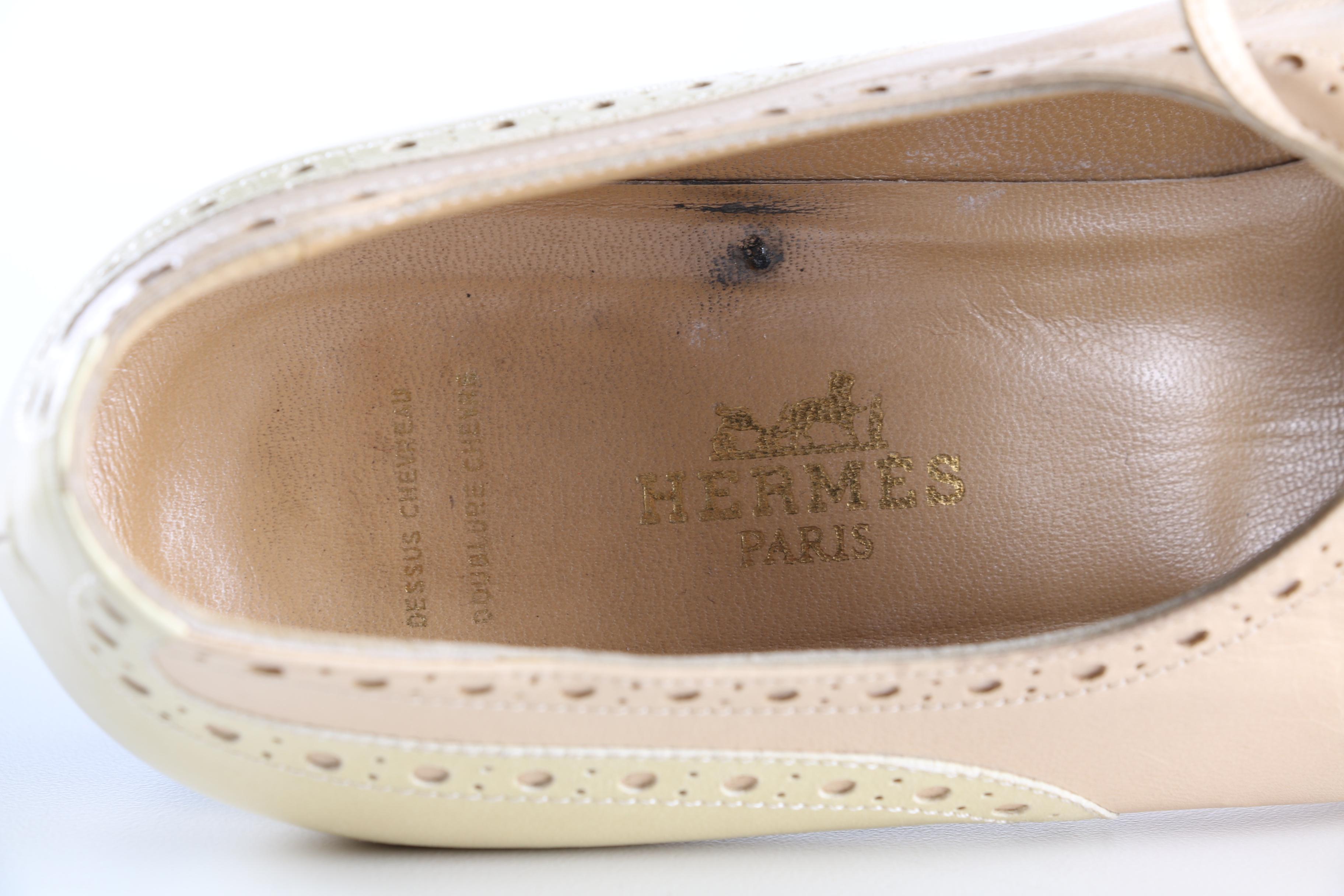 Women's Hermès Pastel Leather Brogues