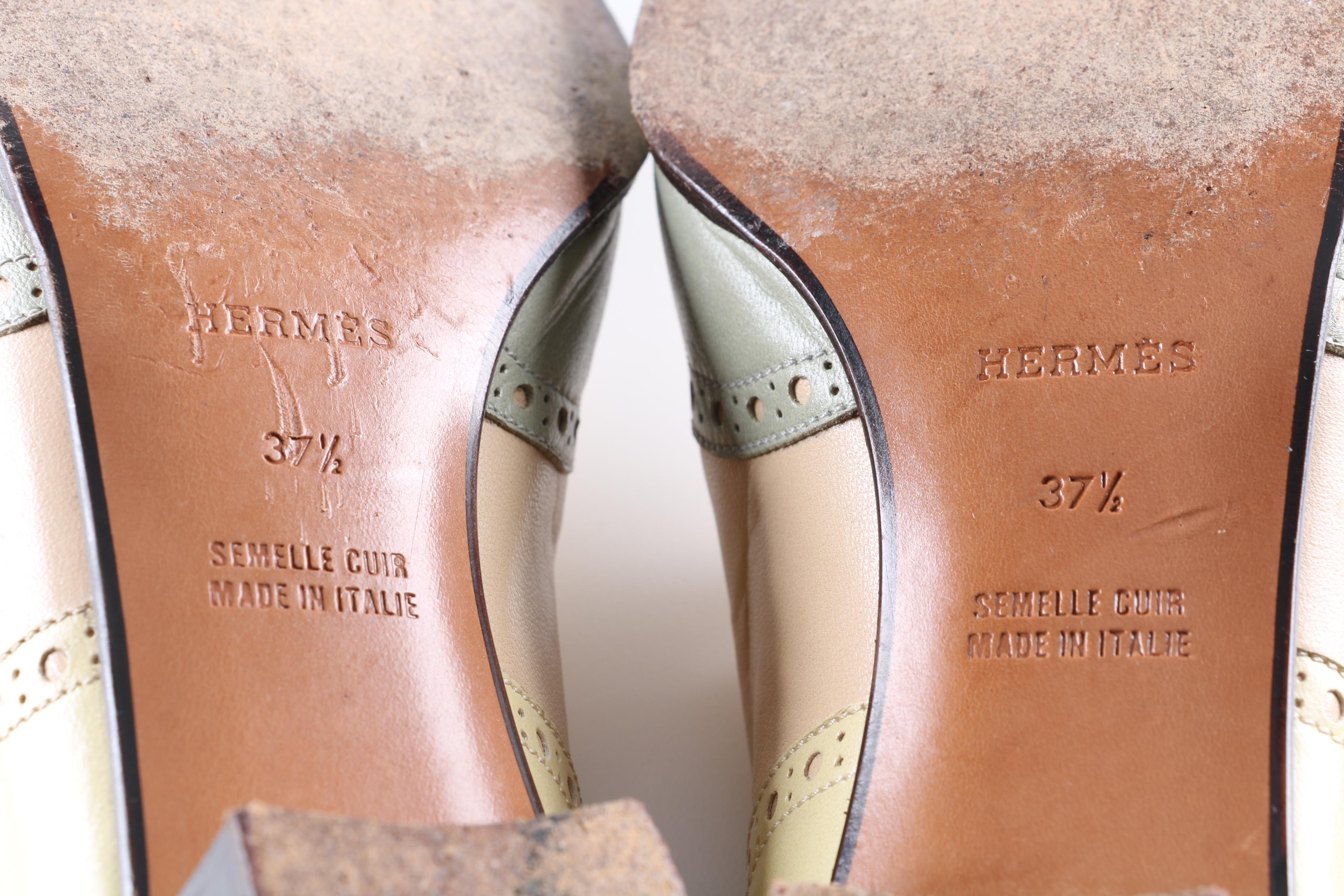 Women's Hermès Pastel Leather Brogues