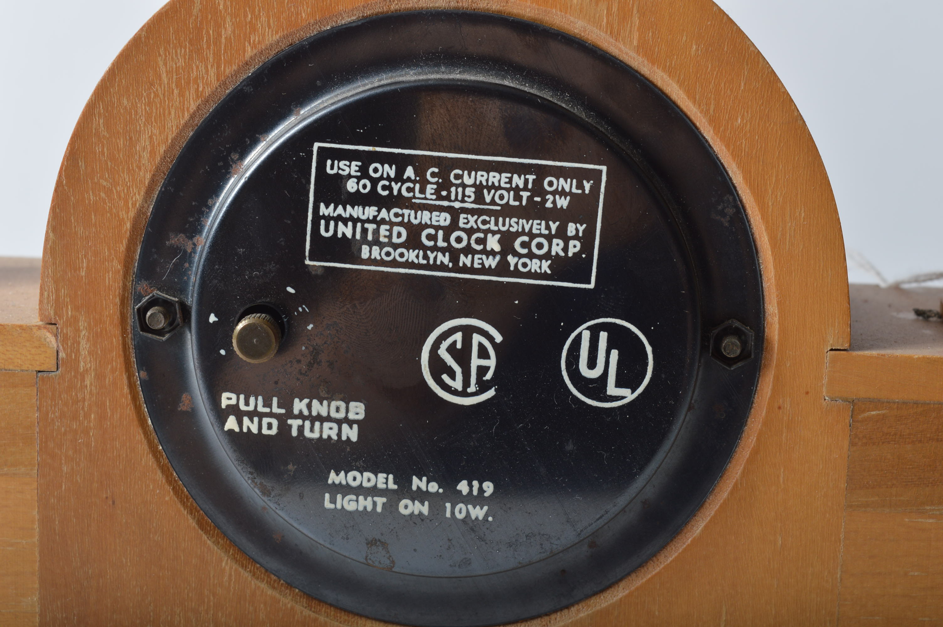 United Clock Corp. Fireplace Clock