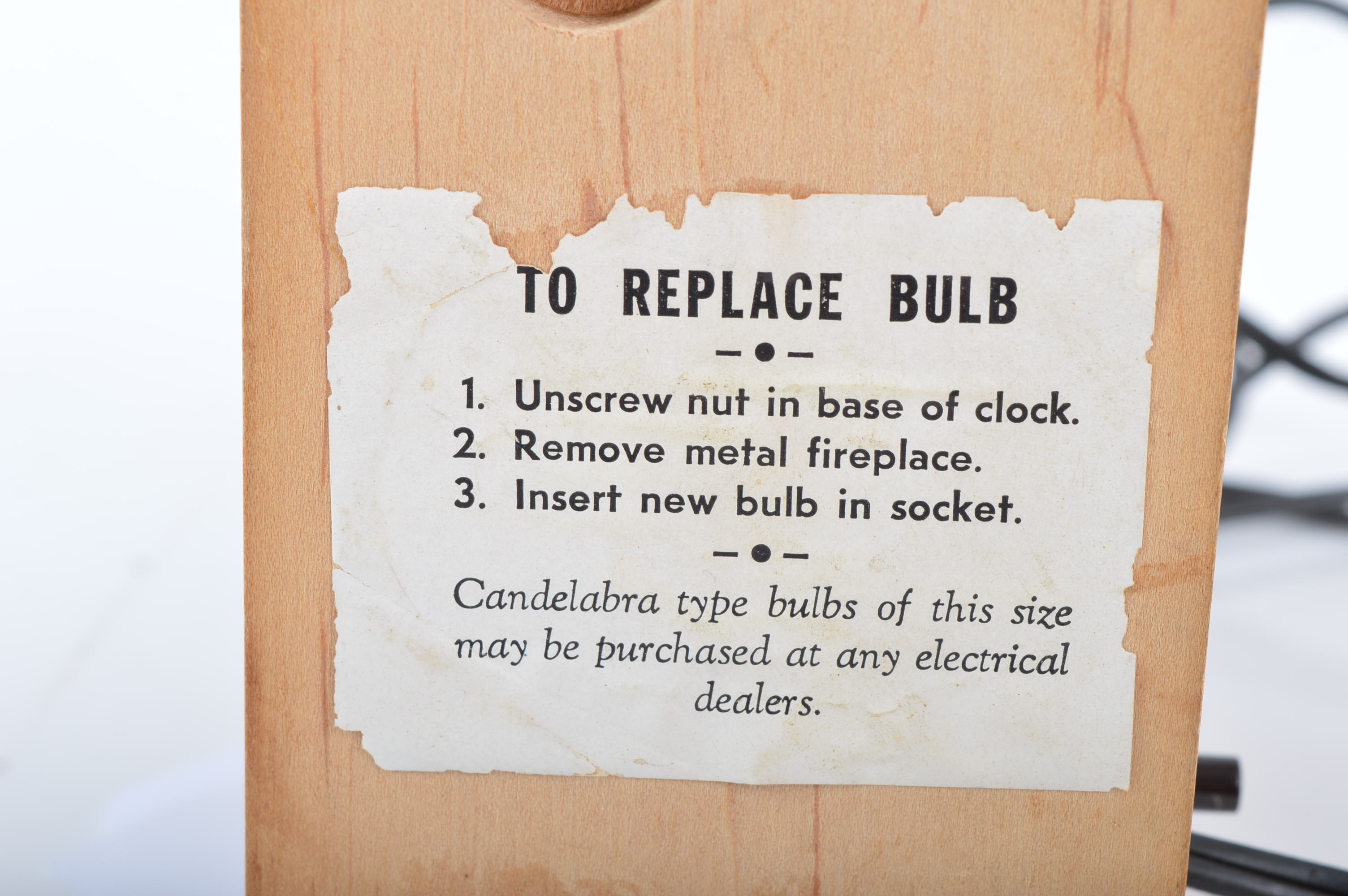 United Clock Corp. Fireplace Clock