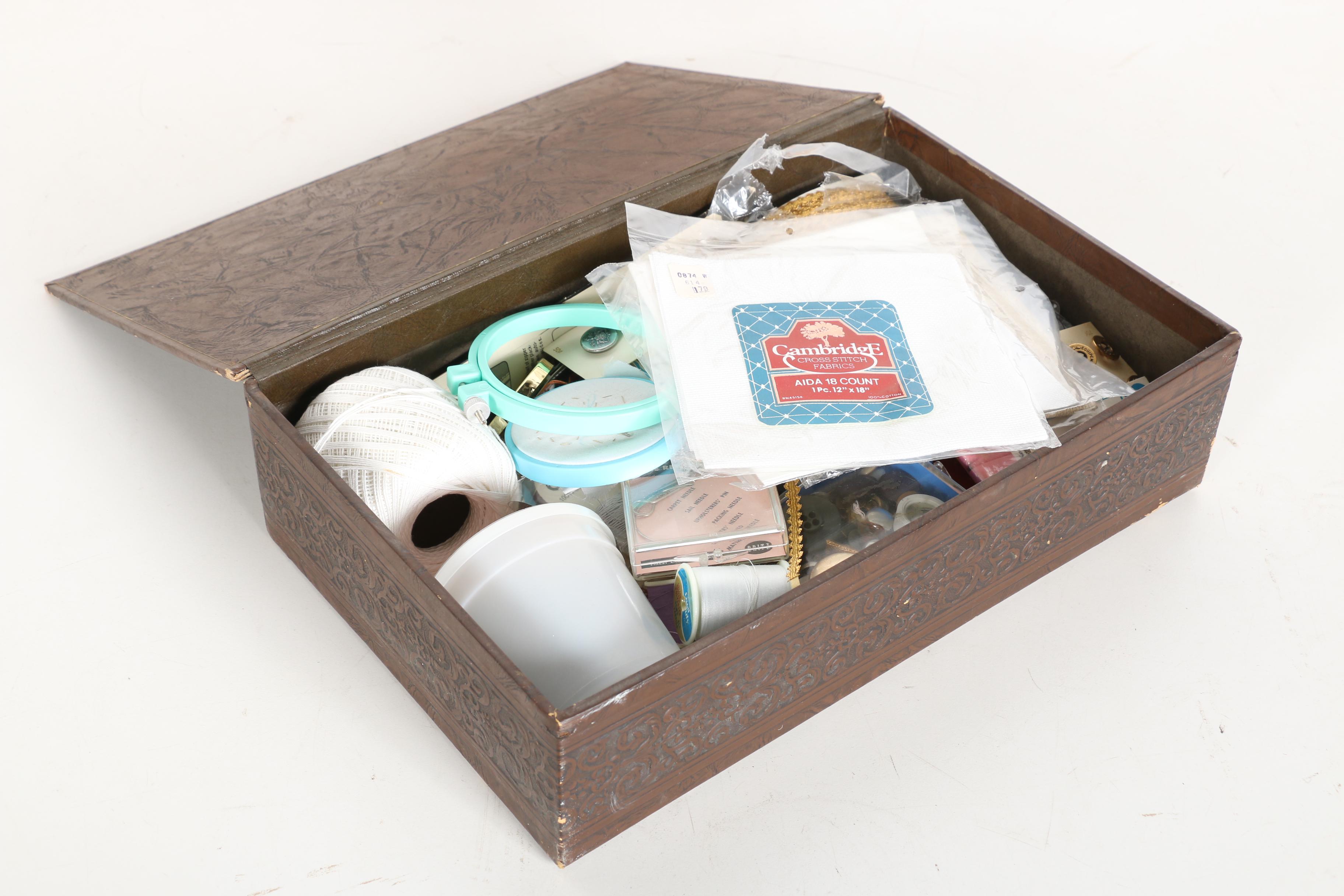 Sewing Boxes With Odds and Wooden Quilting Hoops