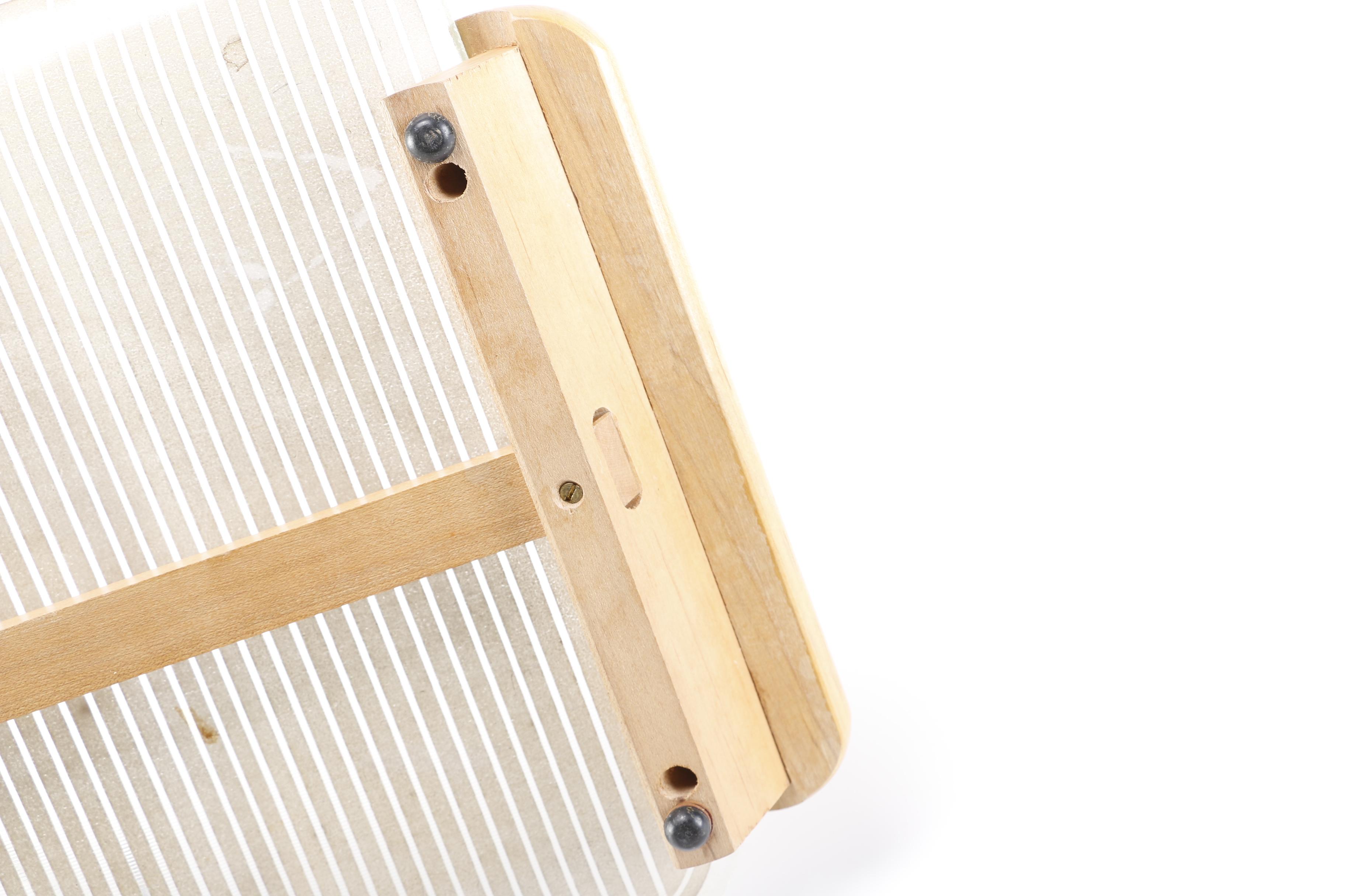 1970s Minimalist Glass and Blonde Wood Warming Tray