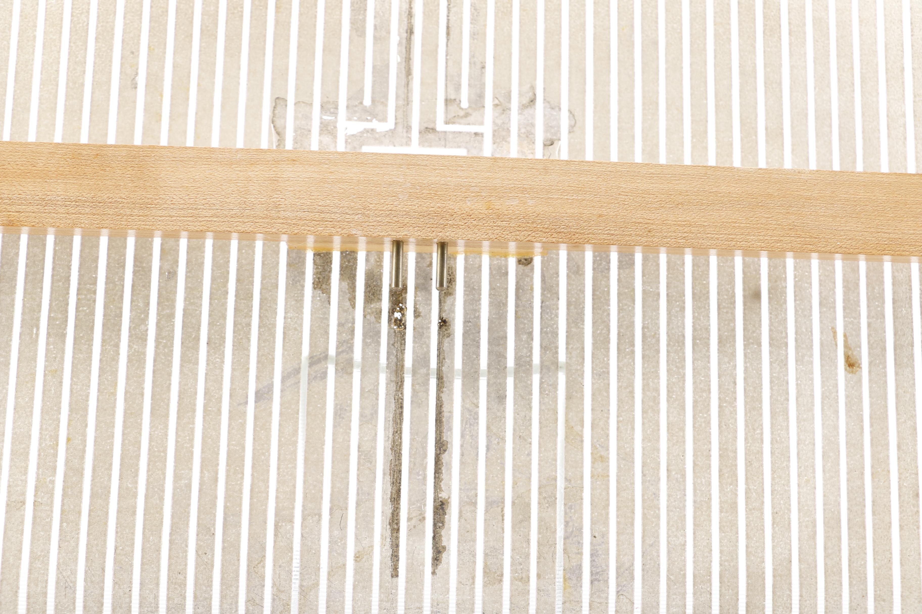 1970s Minimalist Glass and Blonde Wood Warming Tray