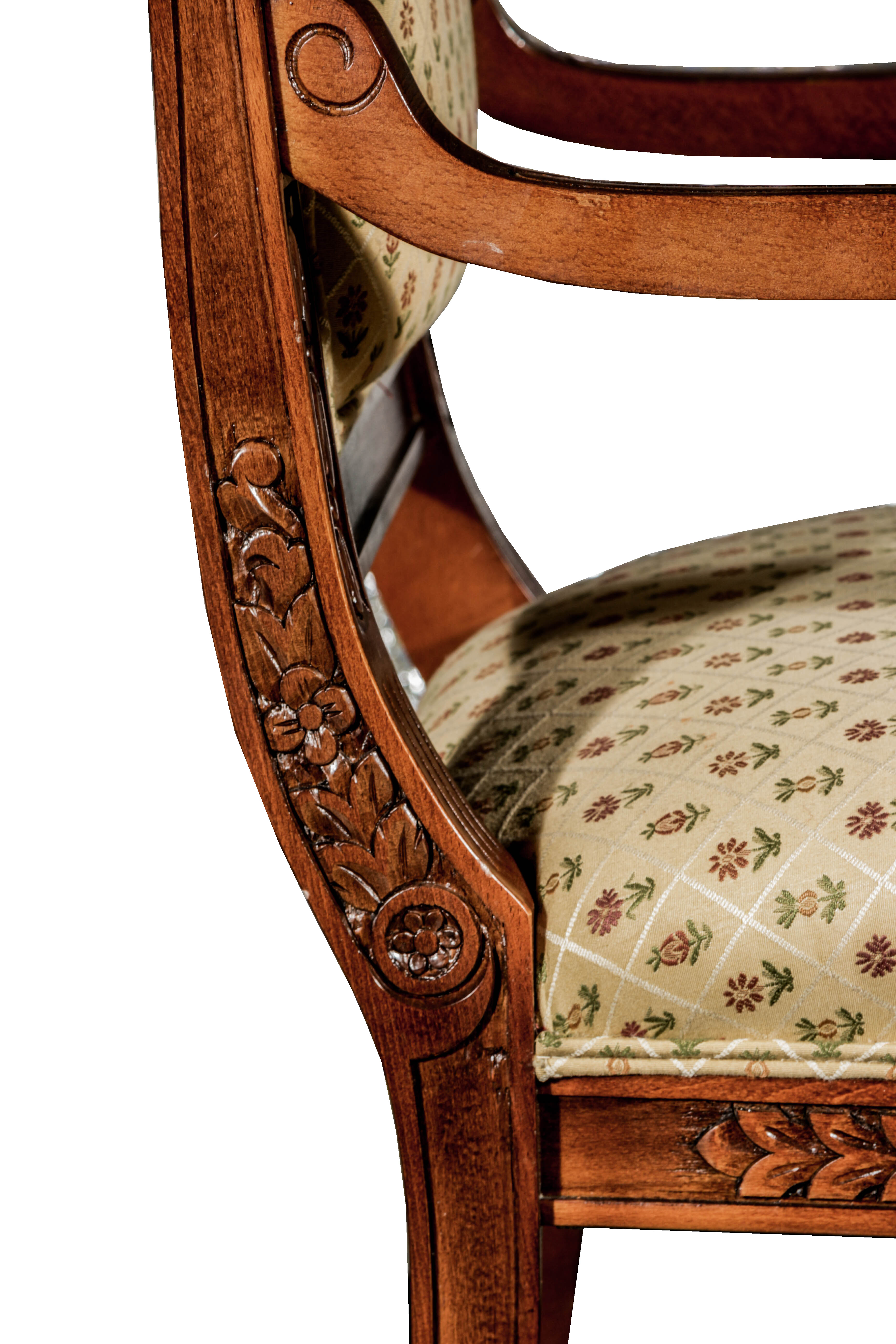 Vintage Sheraton Style Wooden Armchair