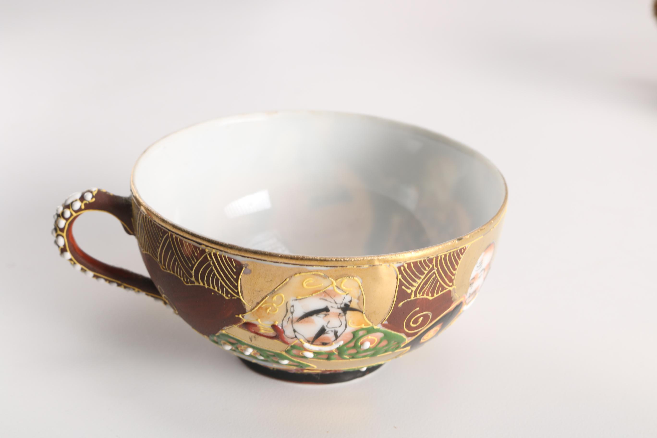 Vintage Japanese Moriage Decorated Tea Set