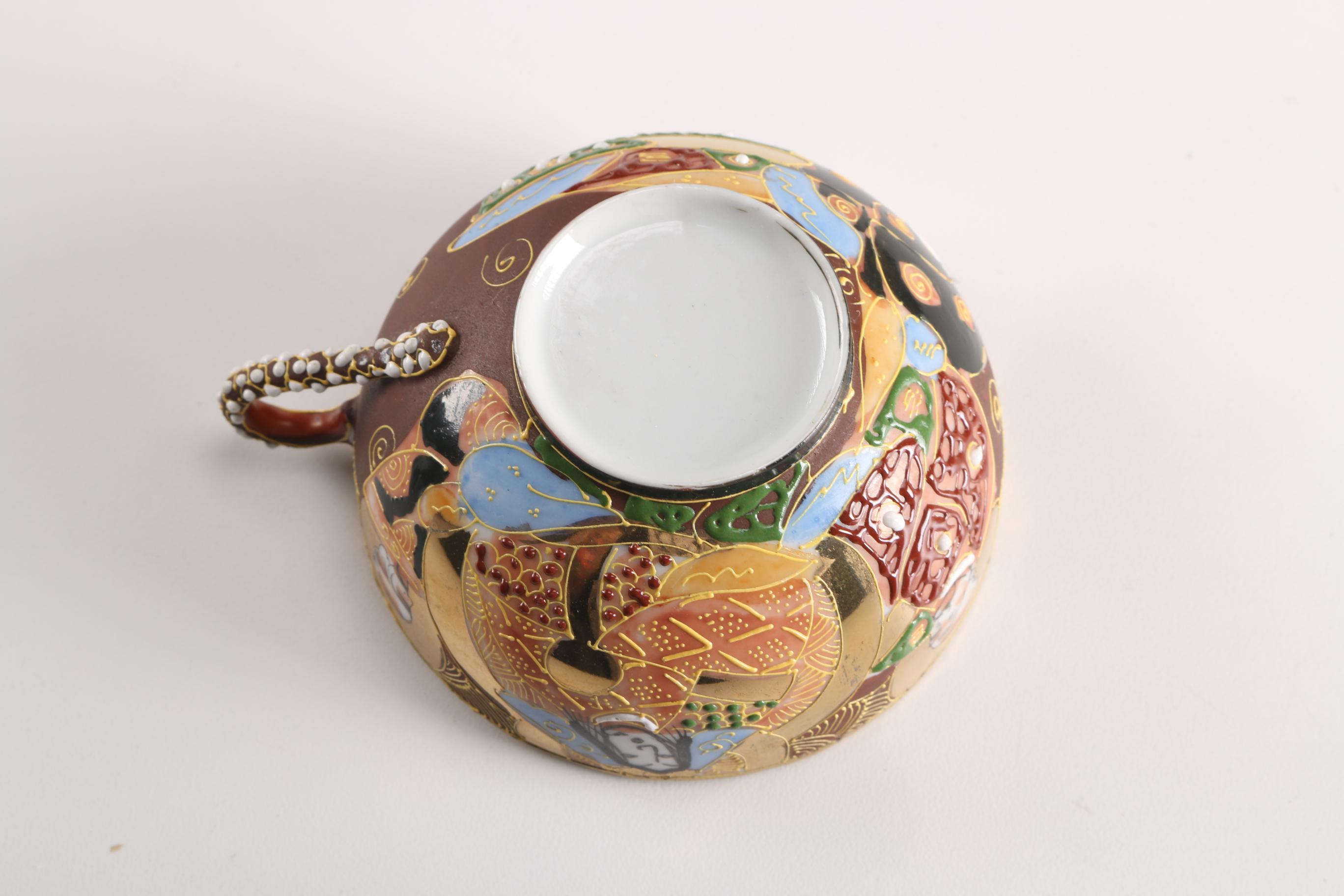 Vintage Japanese Moriage Decorated Tea Set