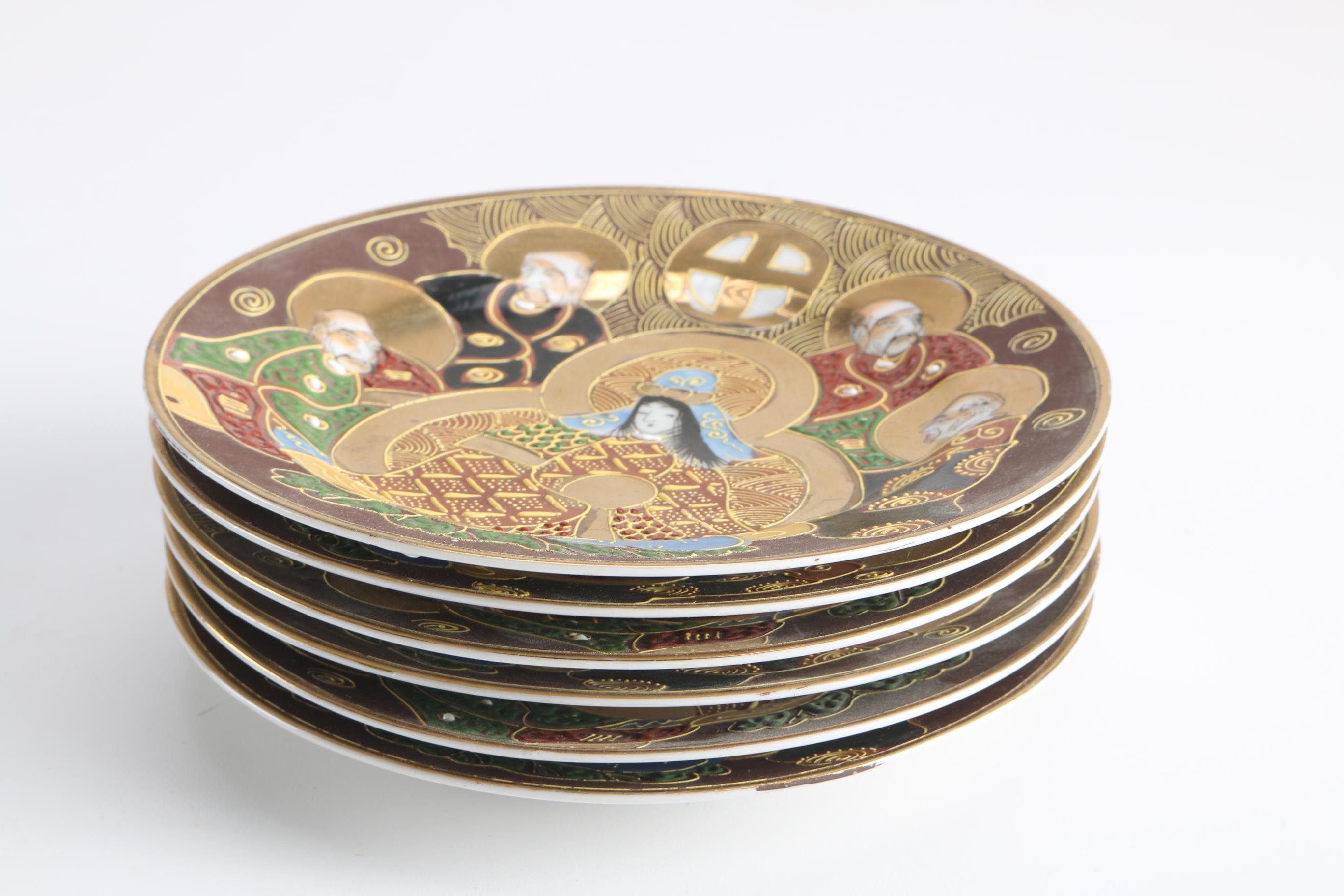 Vintage Japanese Moriage Decorated Tea Set