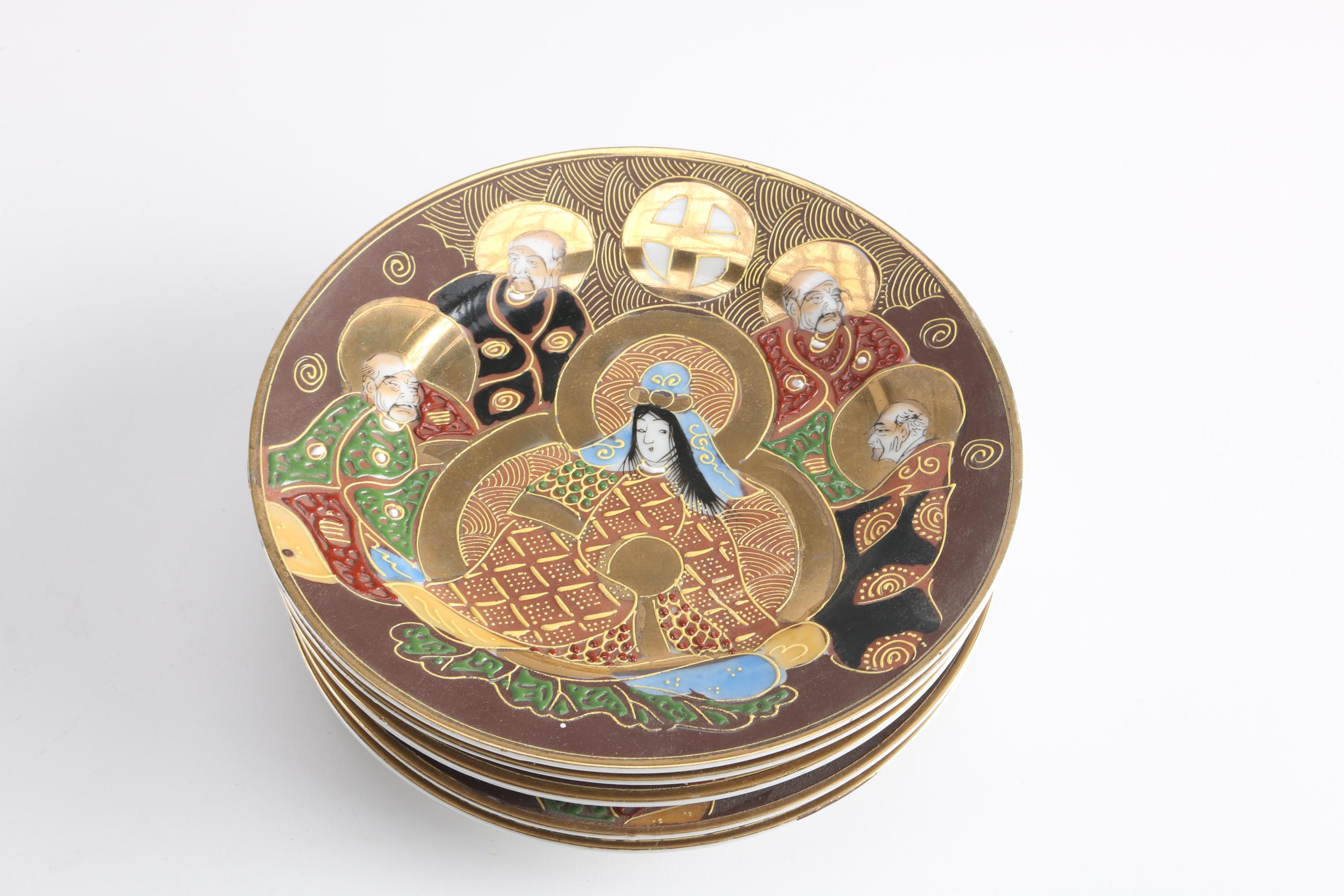 Vintage Japanese Moriage Decorated Tea Set