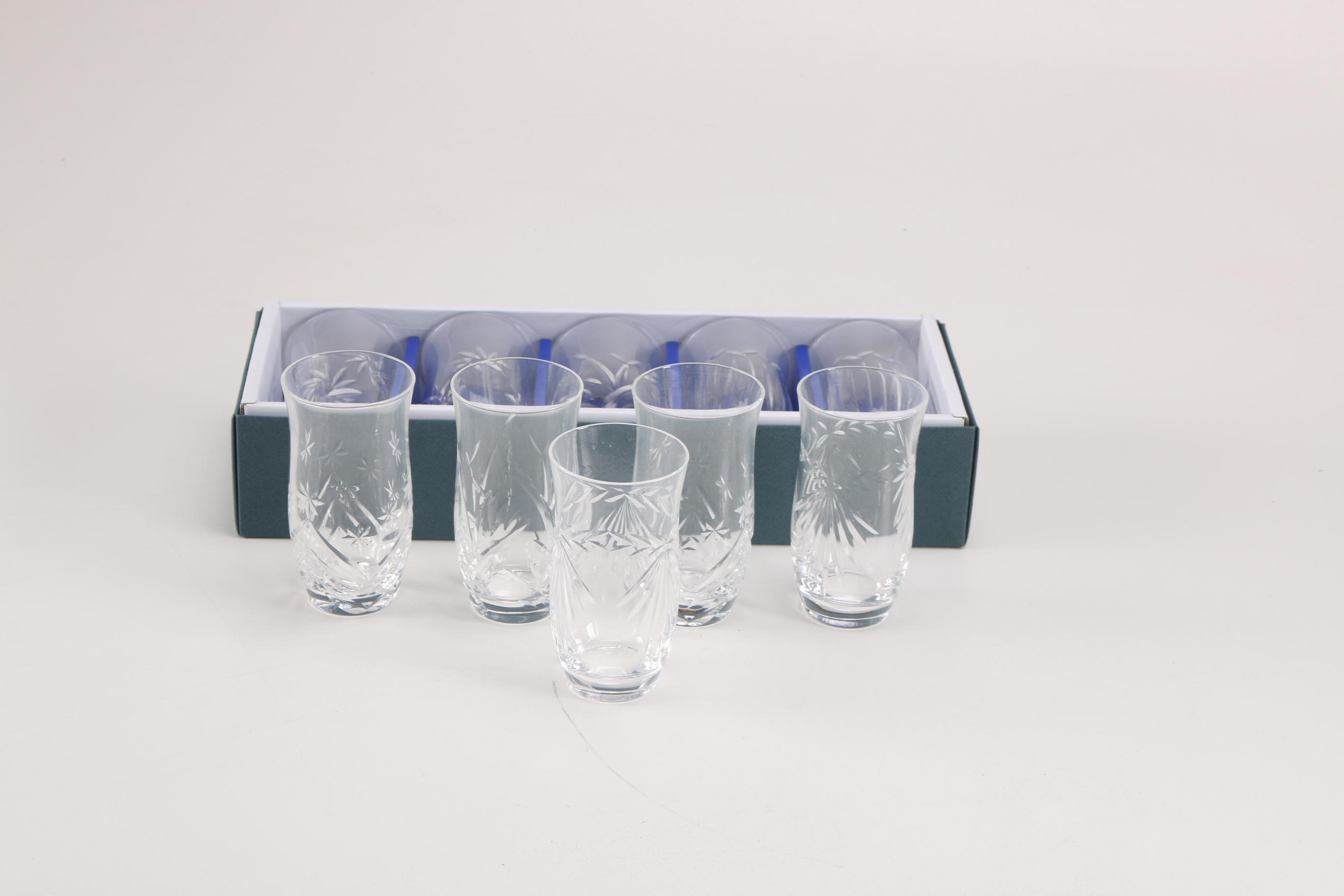 Set of Hoya Crystal Saki Glasses