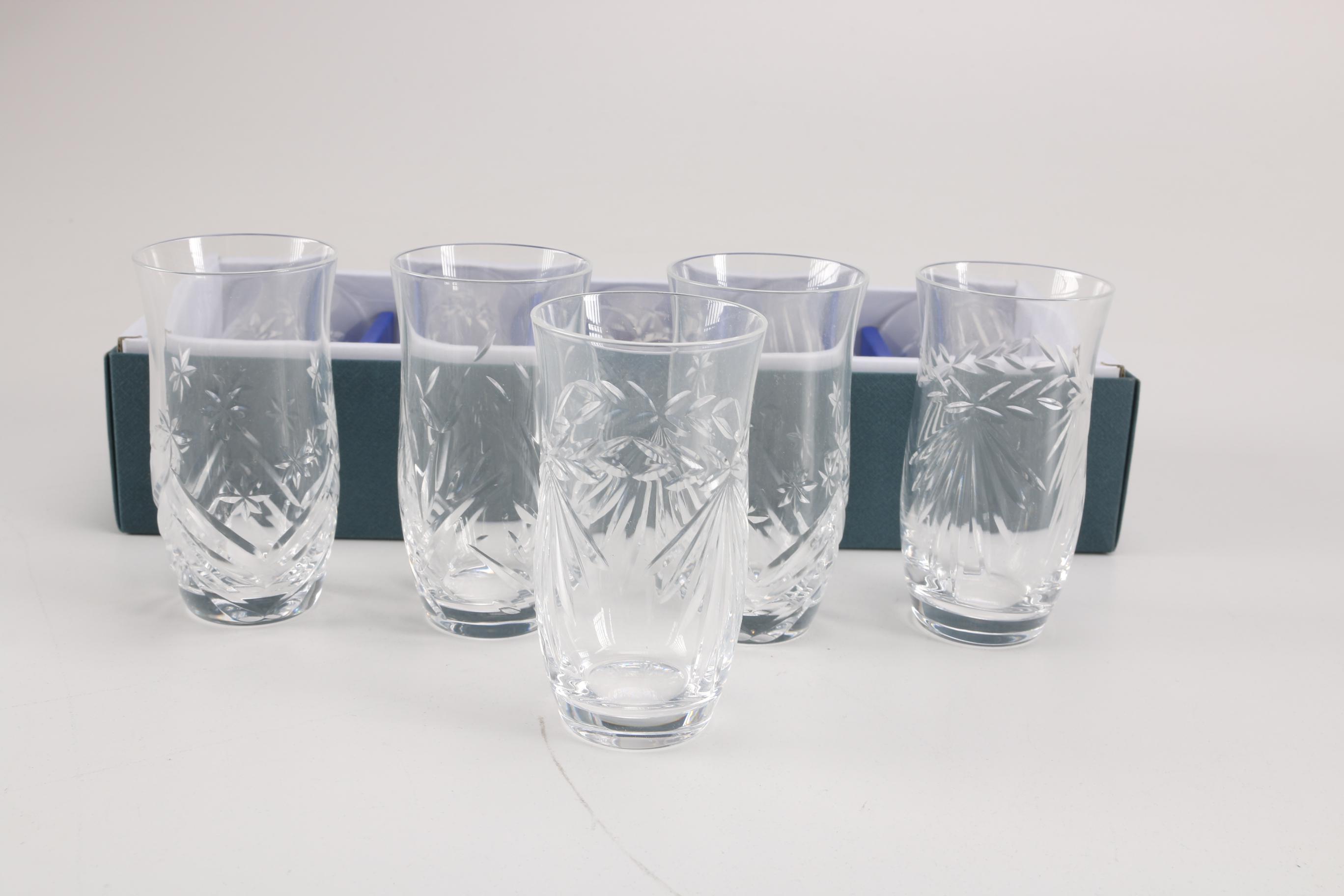 Set of Hoya Crystal Saki Glasses