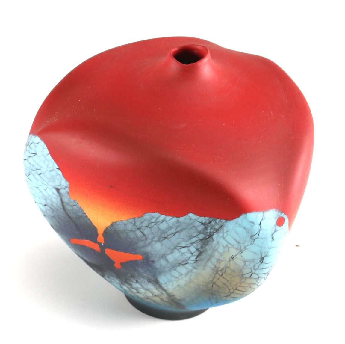 Tom Krueger 1991 Airbrushed Art Pottery Vase