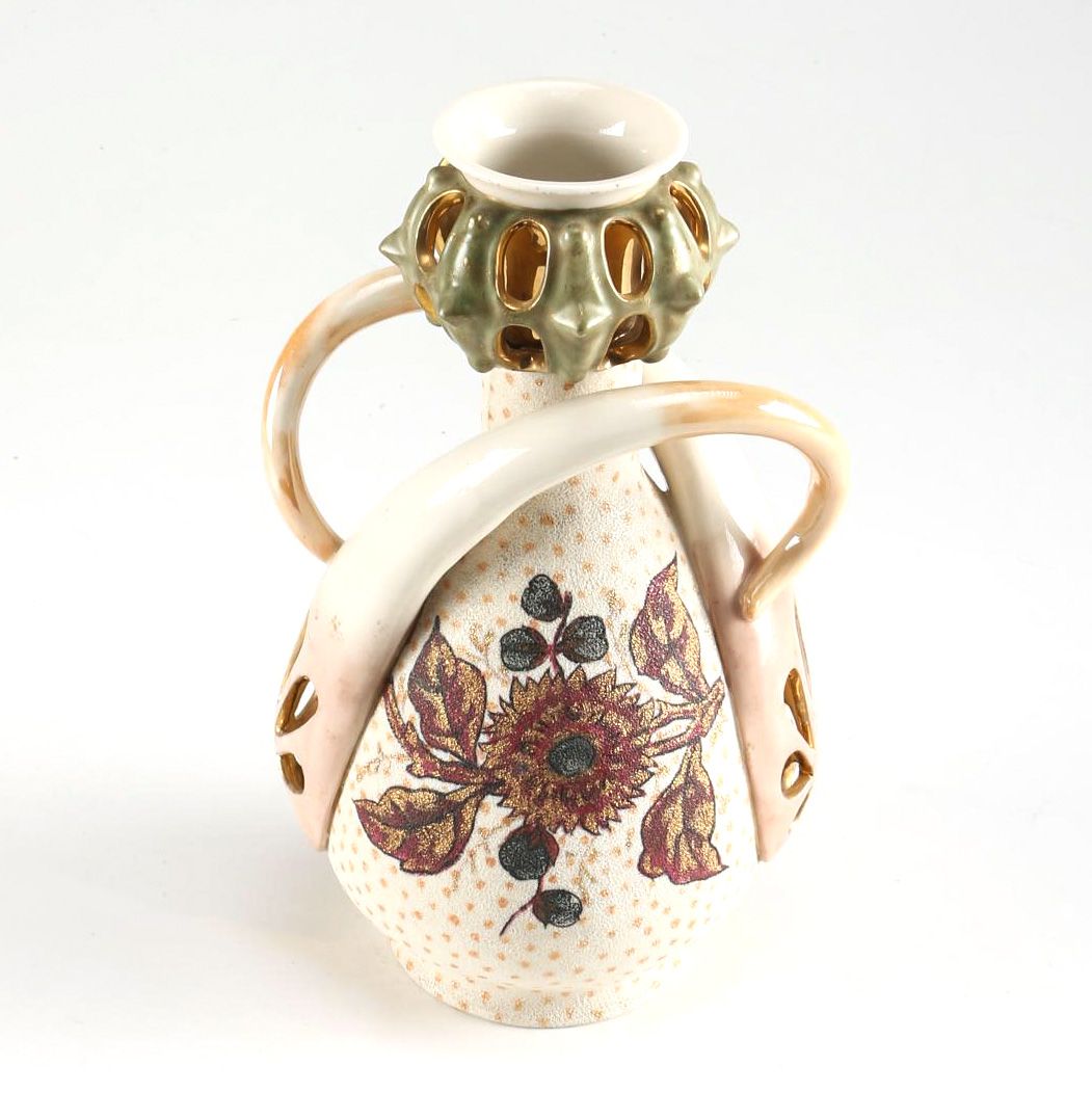 German Rudolstadt Works Sculptural Art Pottery Vase