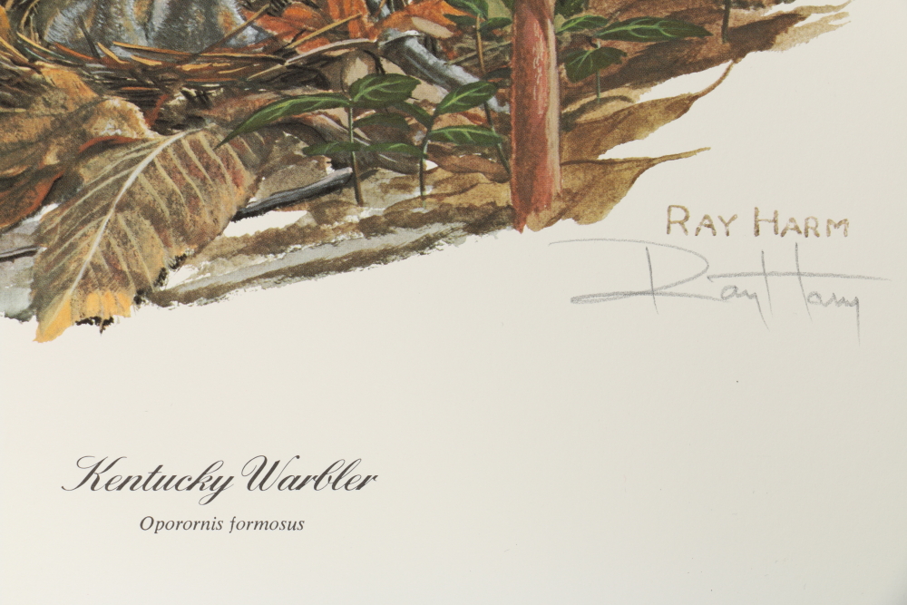 Ray Harm Offset Lithographs "Kentucky Warble" "Summer Tanager" and "Flicker"