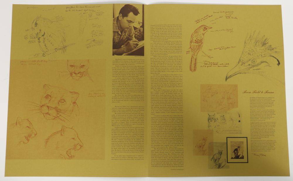 Ray Harm Offset Lithographs "Kentucky Warble" "Summer Tanager" and "Flicker"