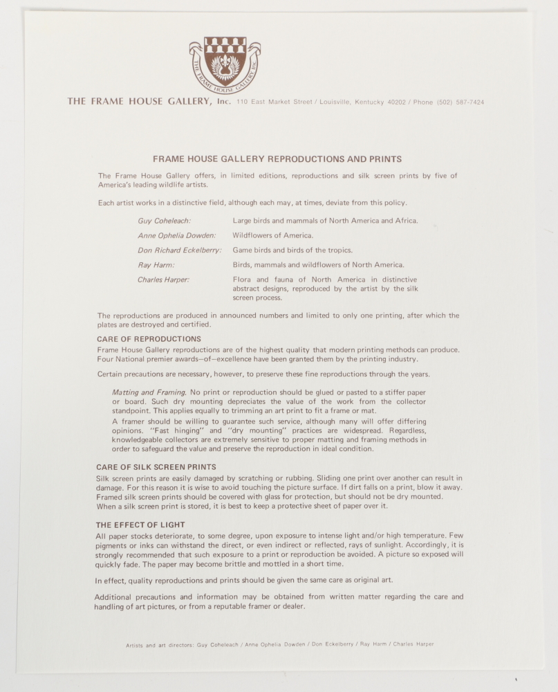 Ray Harm Offset Lithographs "Kentucky Warble" "Summer Tanager" and "Flicker"