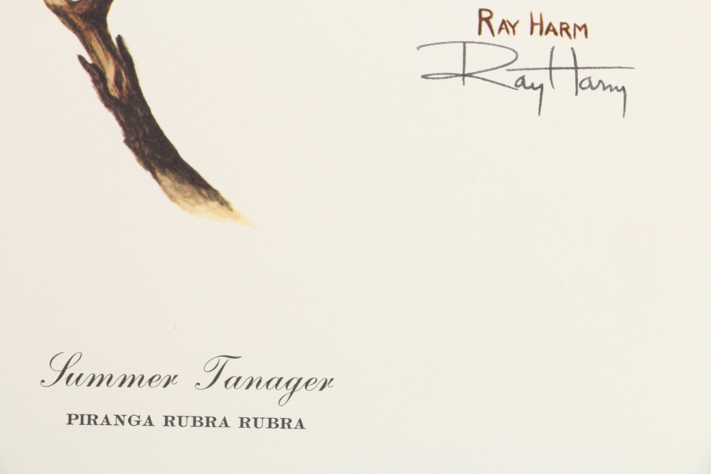 Ray Harm Offset Lithographs "Kentucky Warble" "Summer Tanager" and "Flicker"