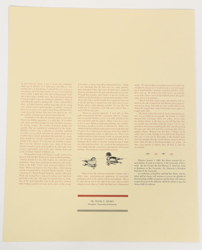 Ray Harm Offset Lithographs "Kentucky Warble" "Summer Tanager" and "Flicker"