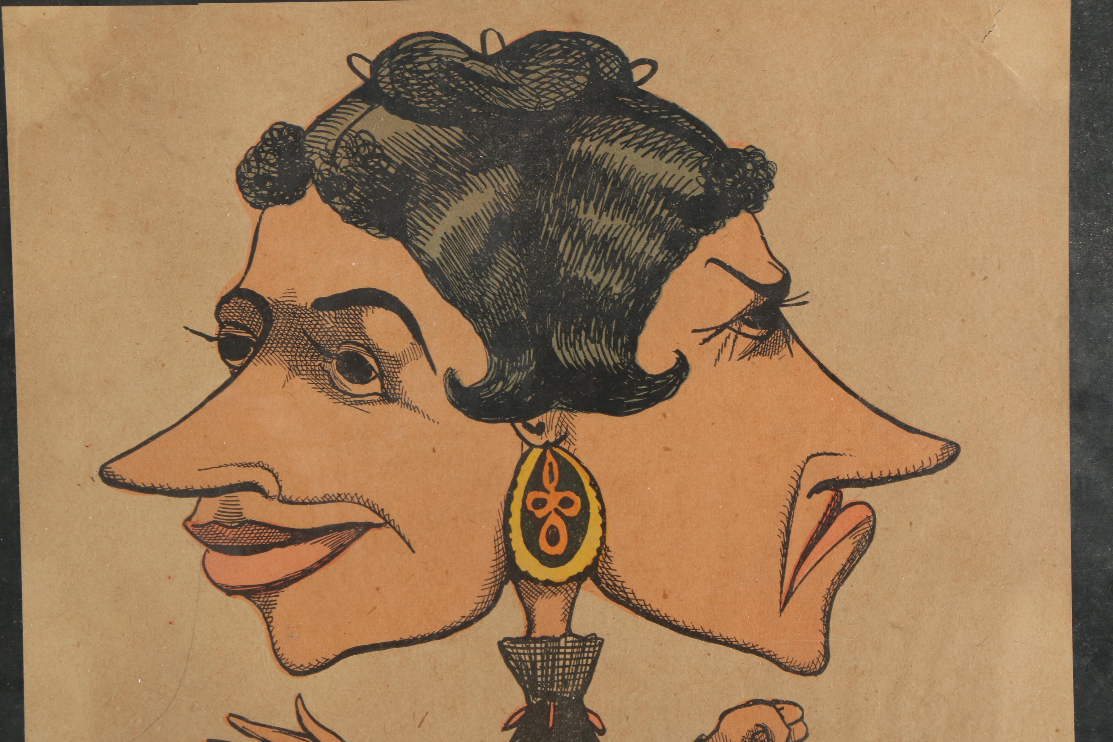 Pair of Vintage Caricatures