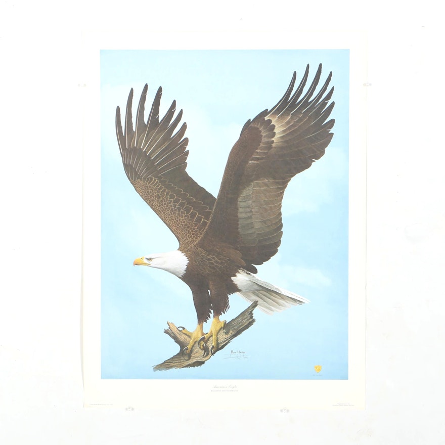 Ray Harm Offset Lithograph "American Eagle Haliaetus leucocephalus"