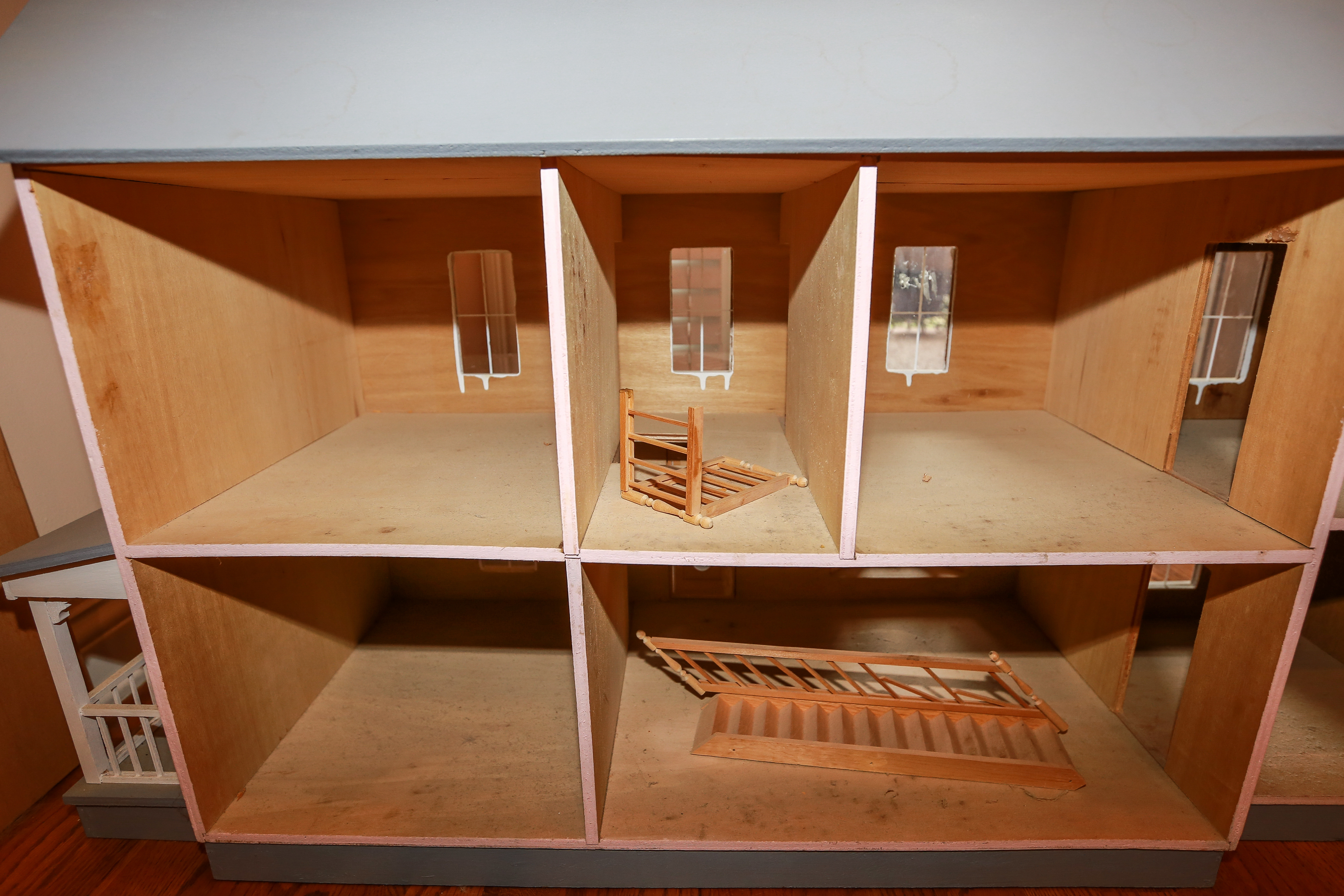 Wooden Doll House and Furniture