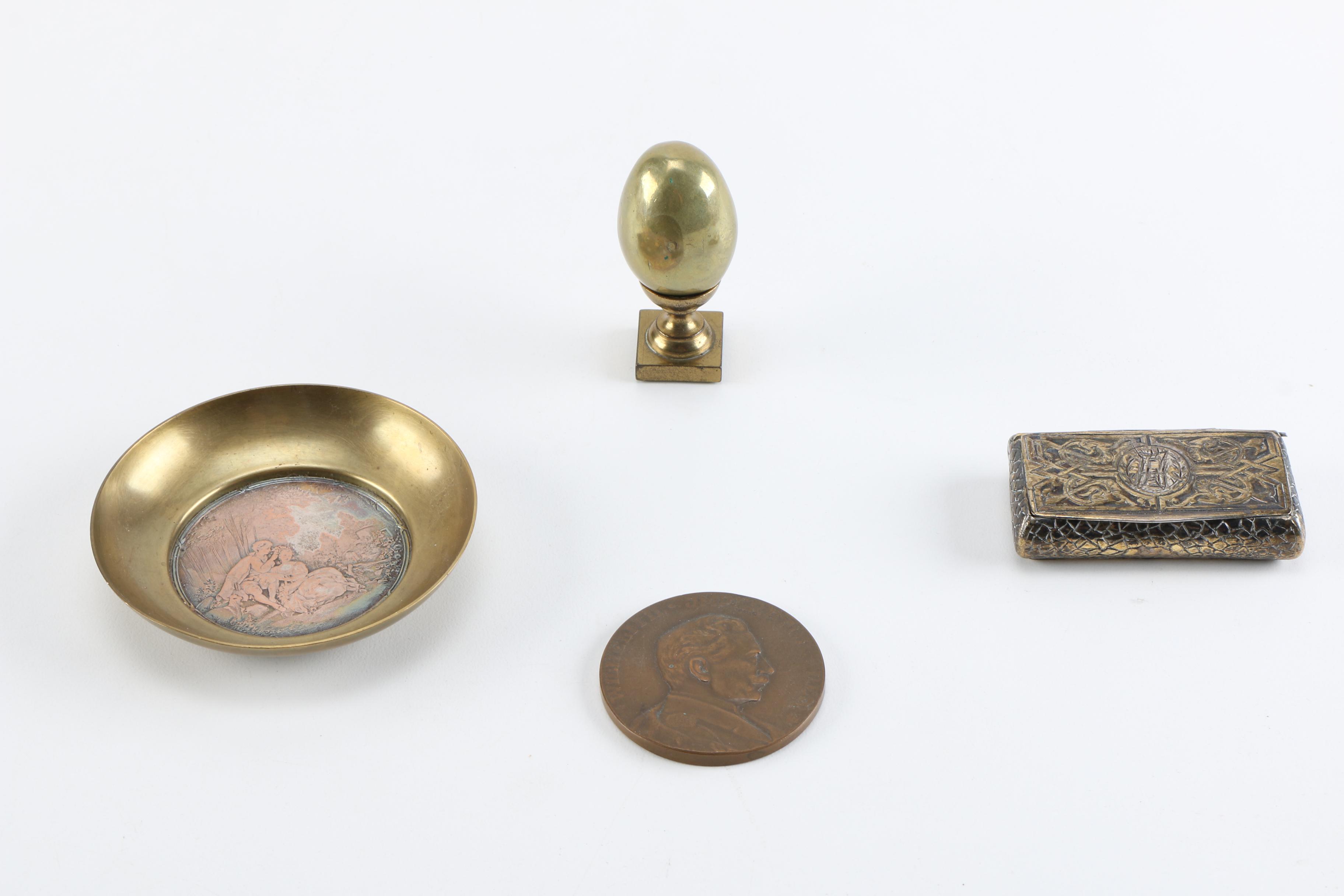 Vintage Decorative Objects With Antique Snuff Box