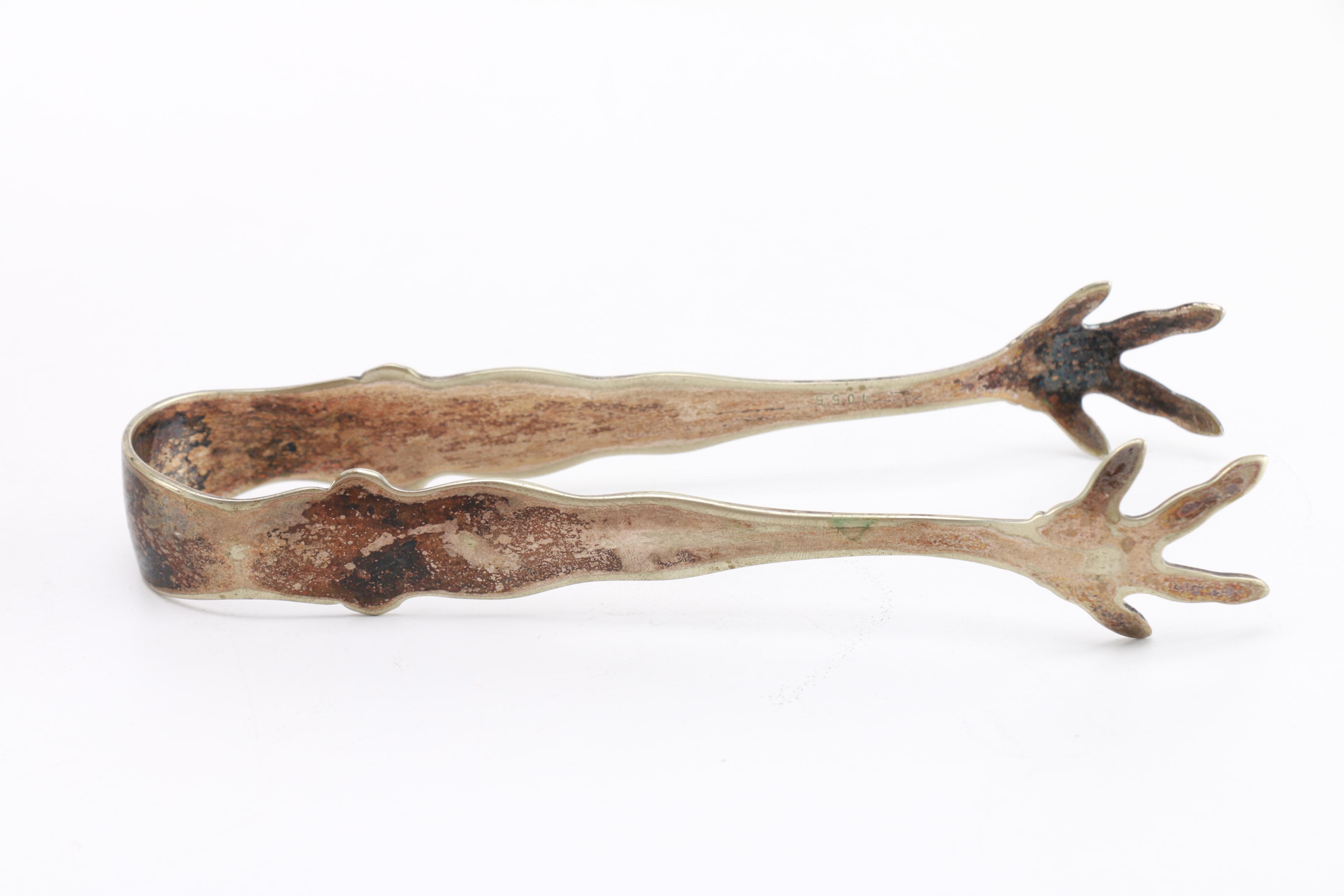 Bernard Rice's Sons Ice Bucket with Milk Glass Interior and Tongs