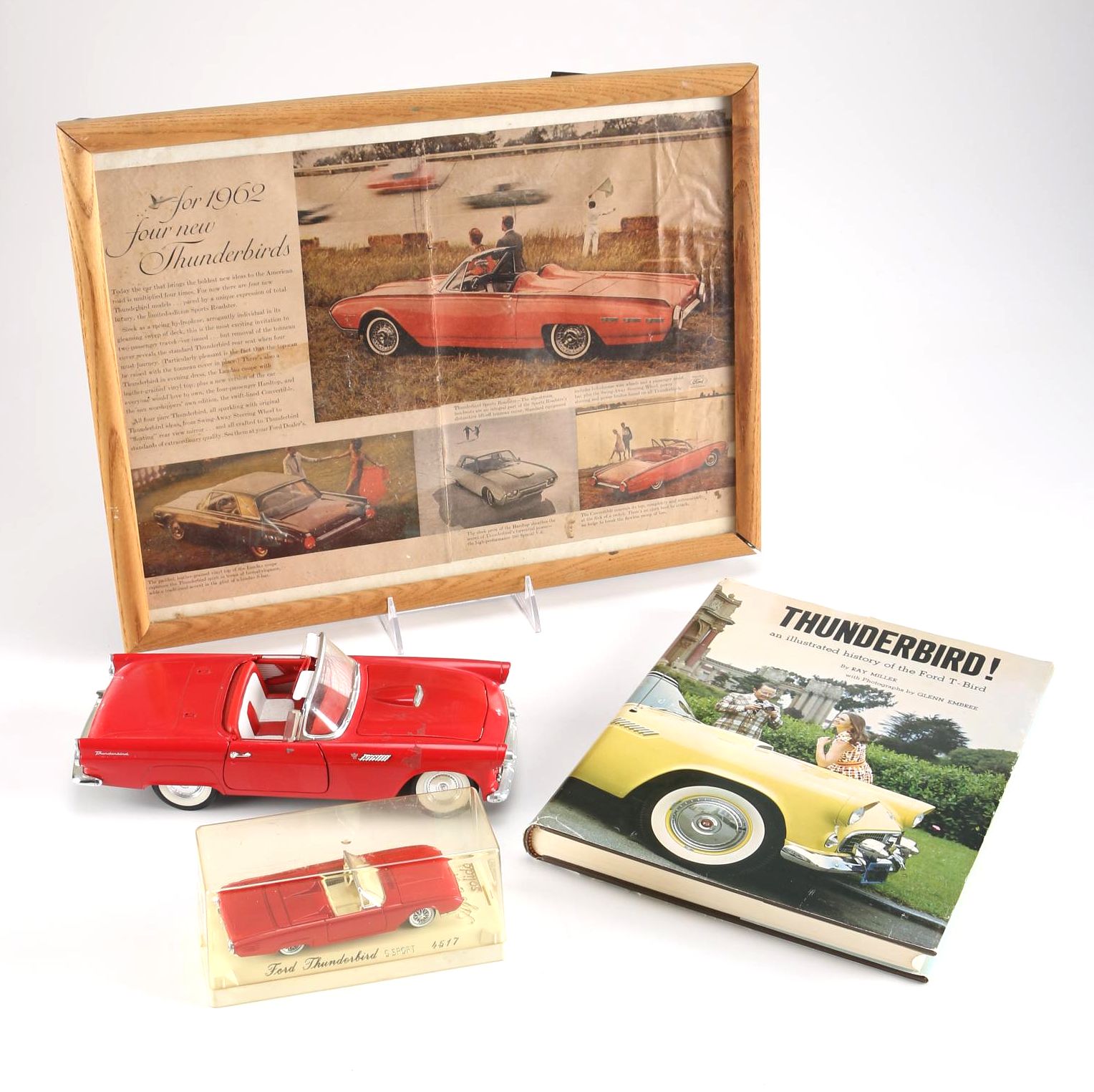 Ford Thunderbird Memorabilia including "Solido 1955 Thunderbird G. Sport 4517"
