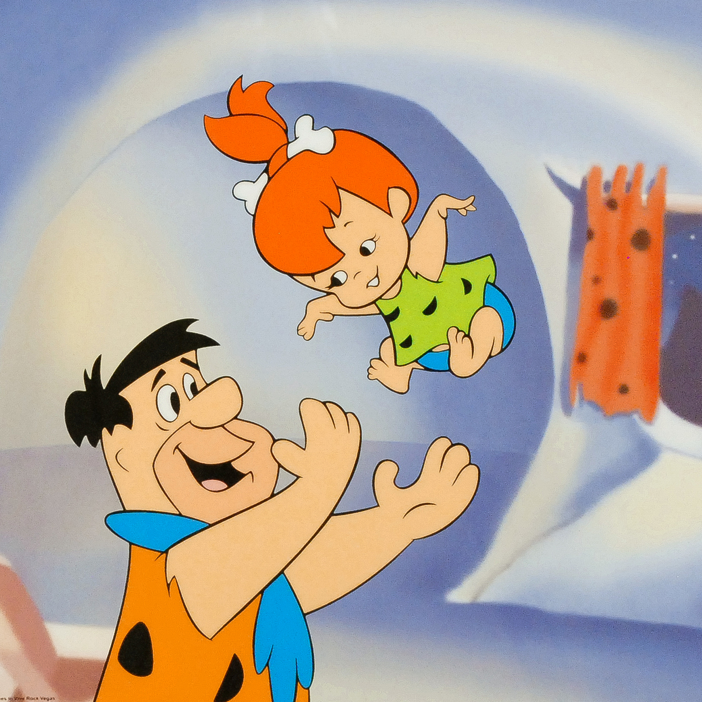 Hanna-Barbera "Fred Tossing Pebbles" Limited Edition Sericel