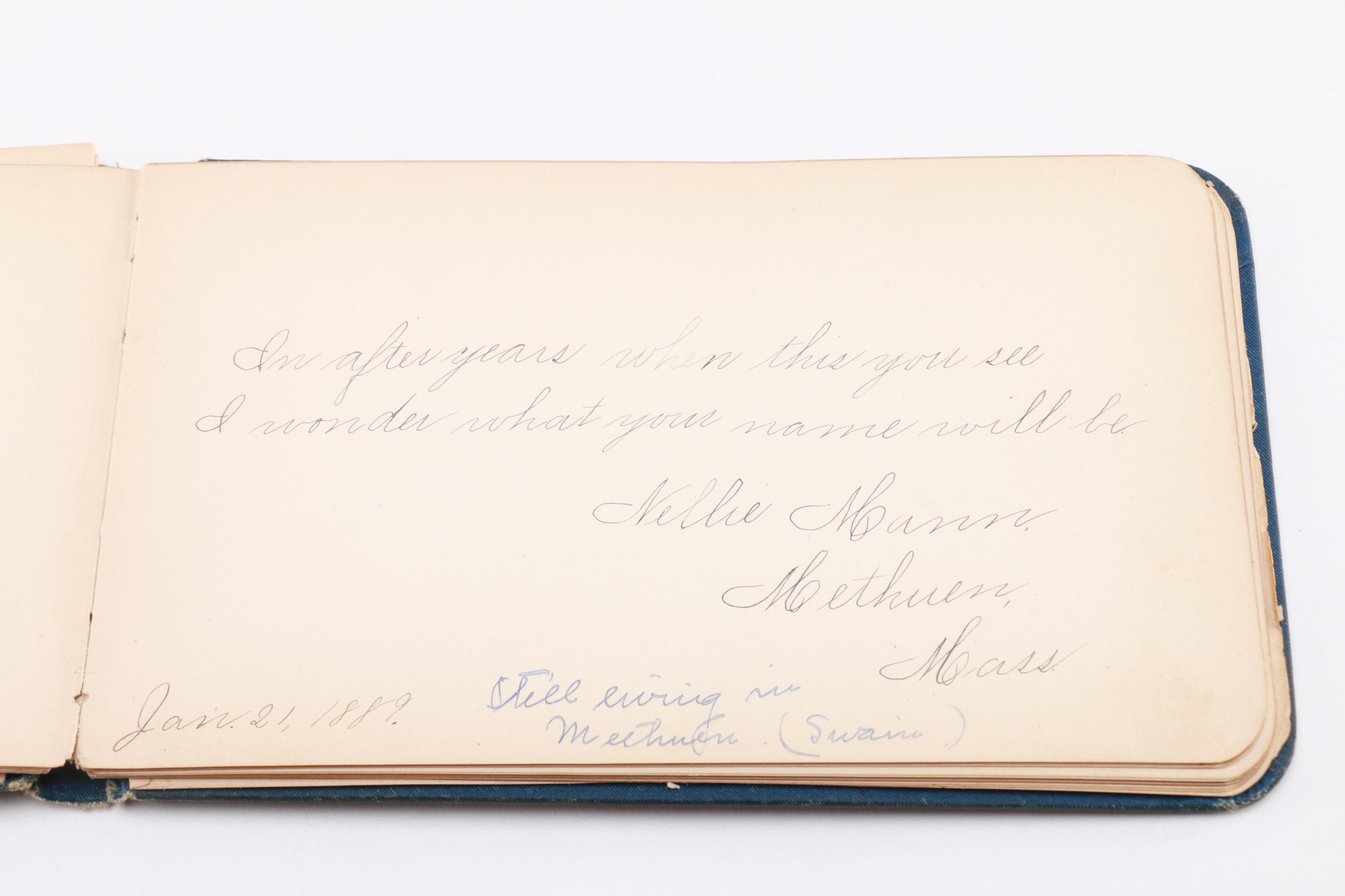 Victorian-Era Autograph Album With Personal Notes and Chromolithograph Prints