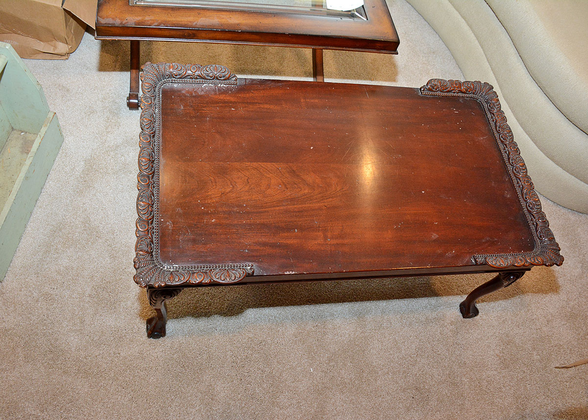 Vintage Chippendale Style Mahogany Coffee Table