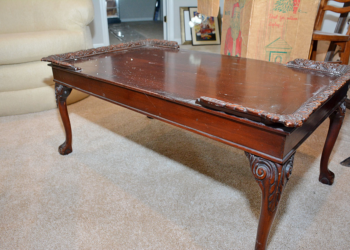 Vintage Chippendale Style Mahogany Coffee Table