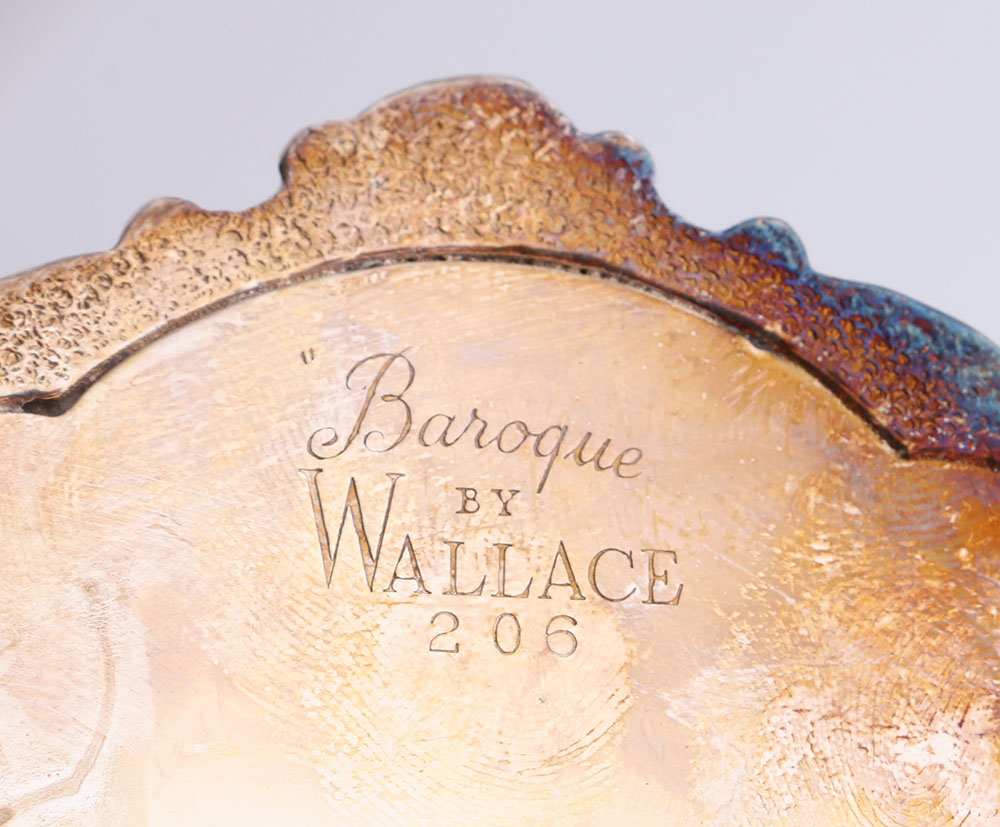 Wallace "Baroque" Silver Plate Butter Dish and Assorted Metal Tableware