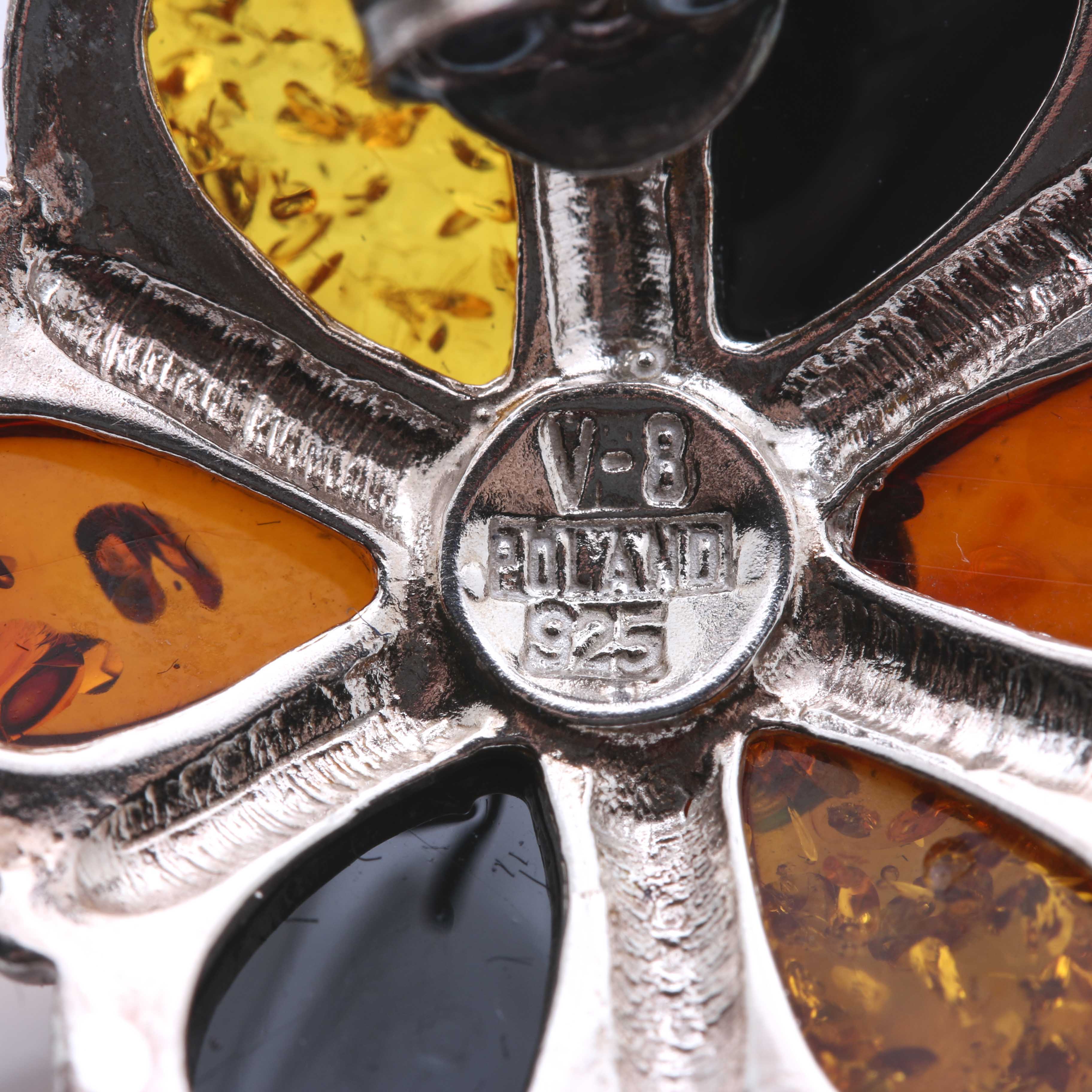 Sterling Silver Amber Bracelet and Earrings