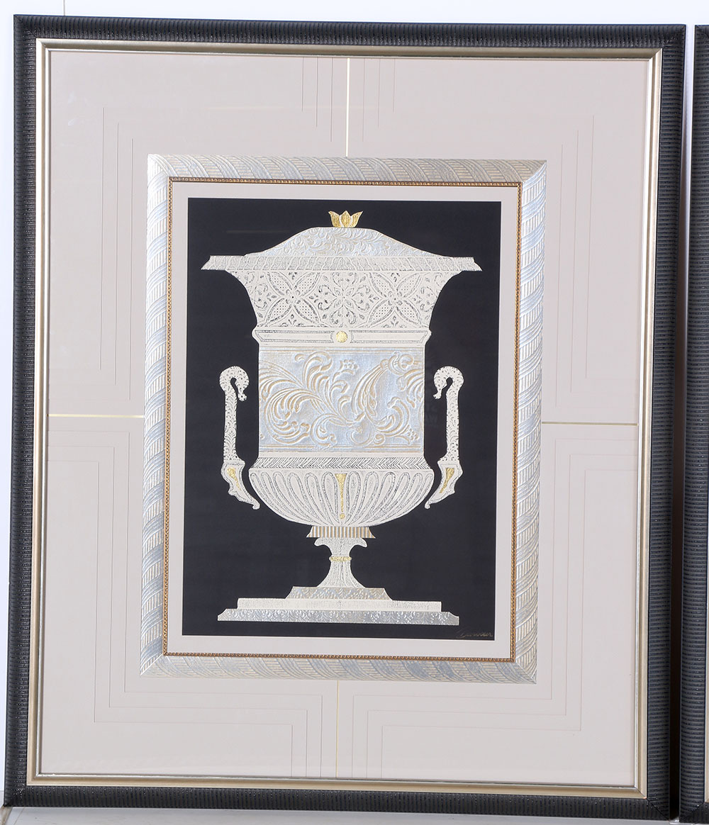 Barbour Mixed Media Works on Paper "Empire I" and "Empire II"