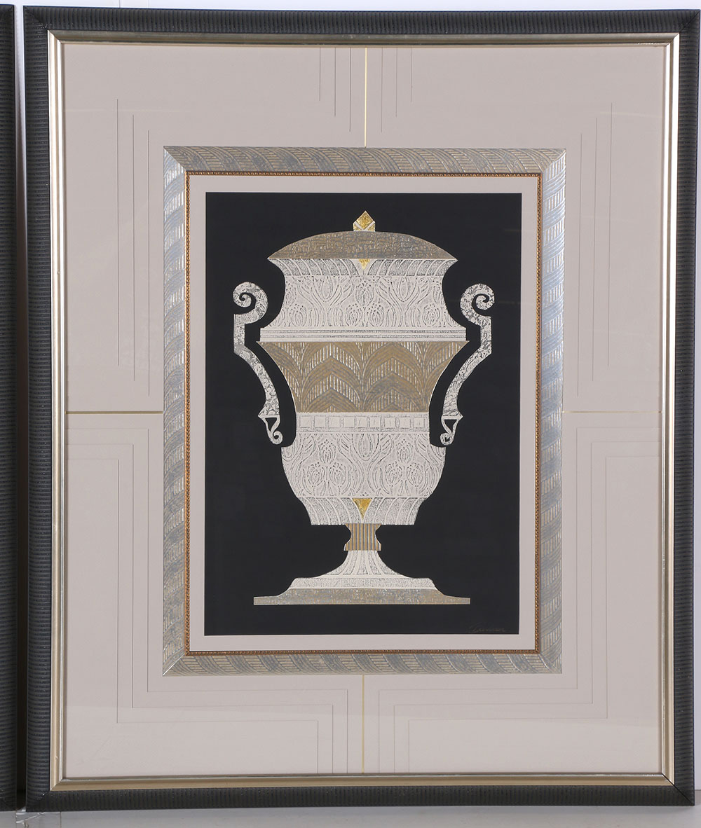 Barbour Mixed Media Works on Paper "Empire I" and "Empire II"