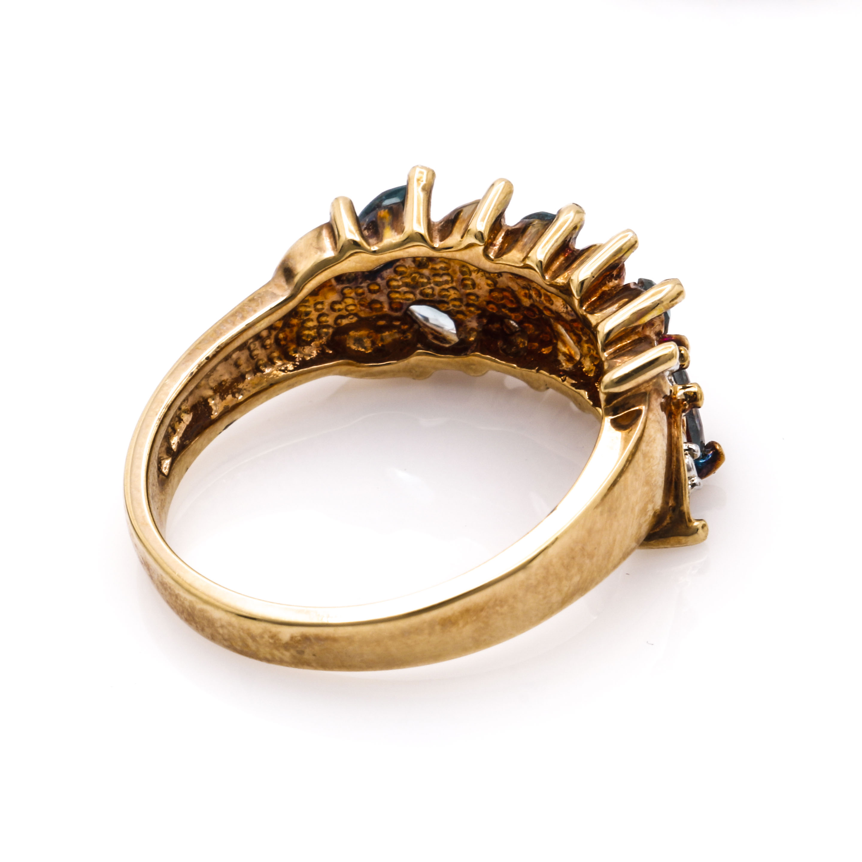 Sterling Silver Spinel and Diamond Foliate Demi Parure