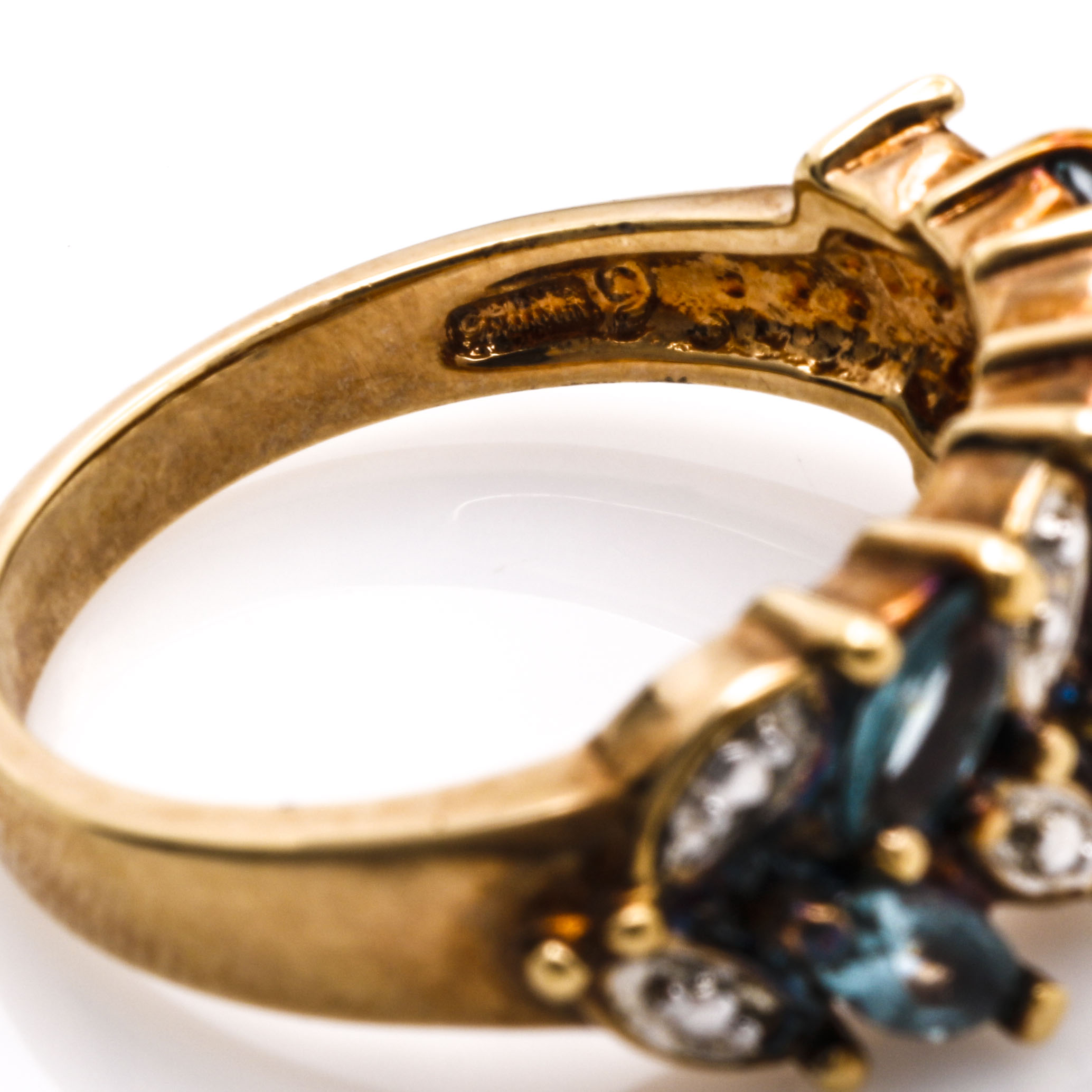 Sterling Silver Spinel and Diamond Foliate Demi Parure