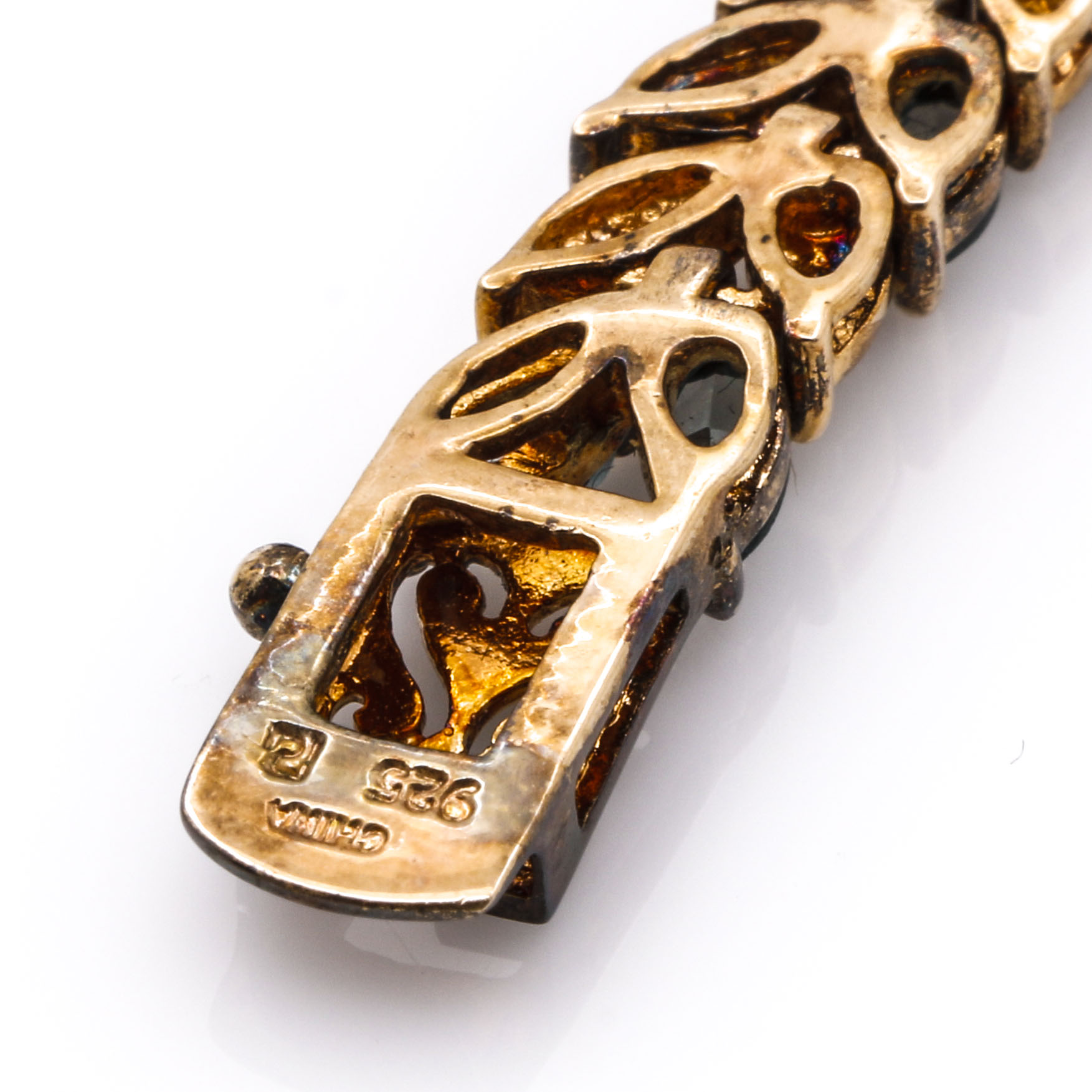 Sterling Silver Spinel and Diamond Foliate Demi Parure