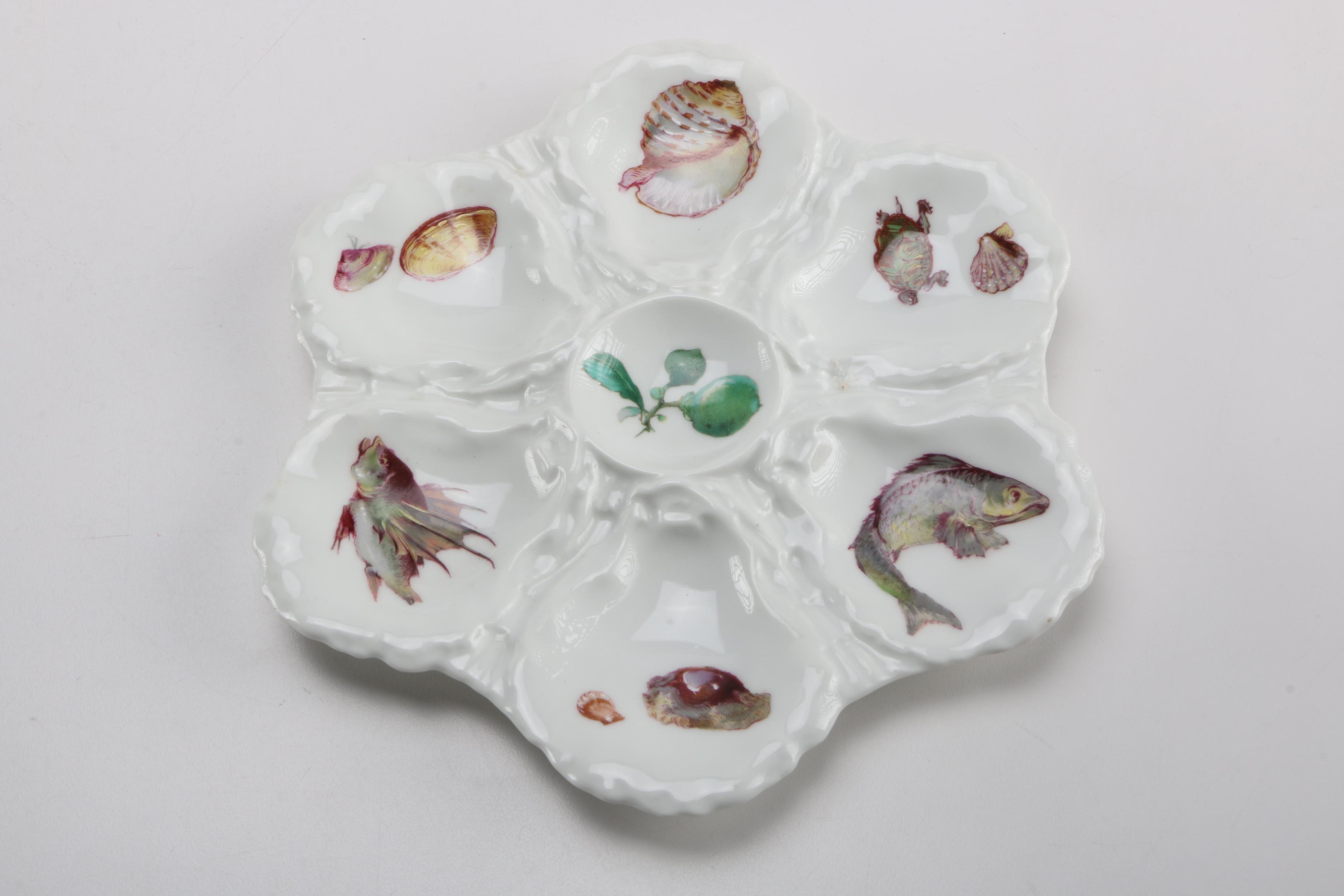 Hand Painted Haviland & Co. Oyster Dishes