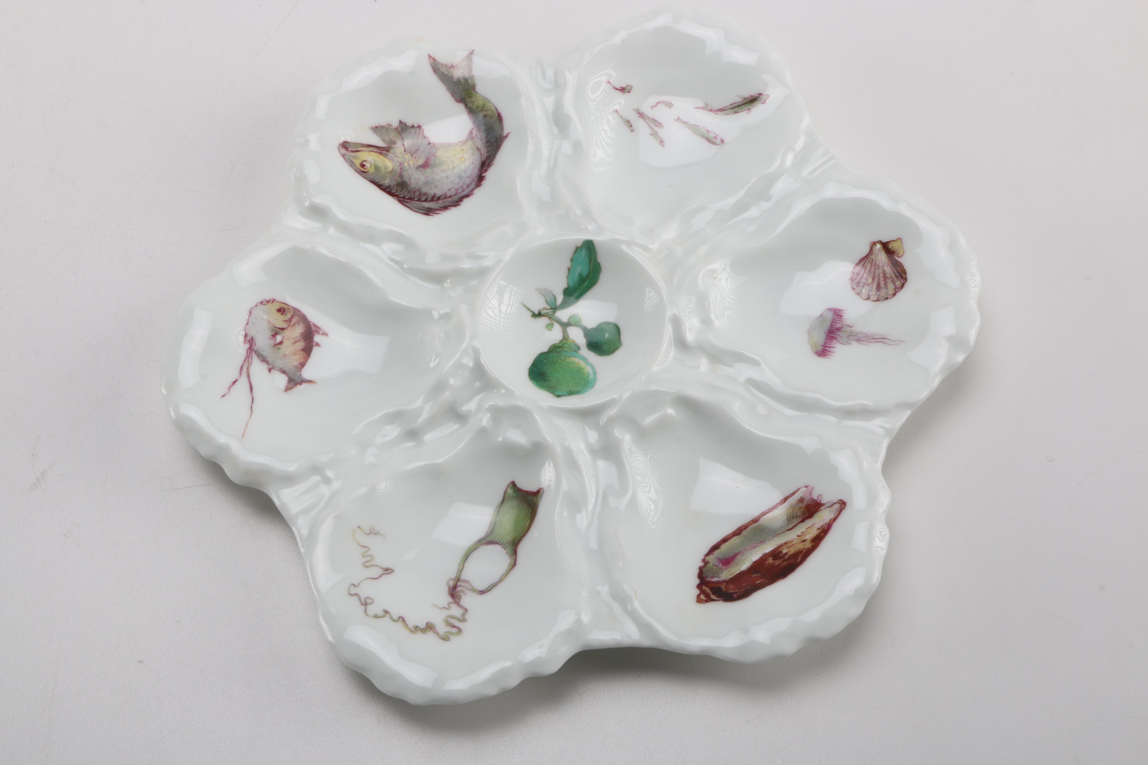 Hand Painted Haviland & Co. Oyster Dishes